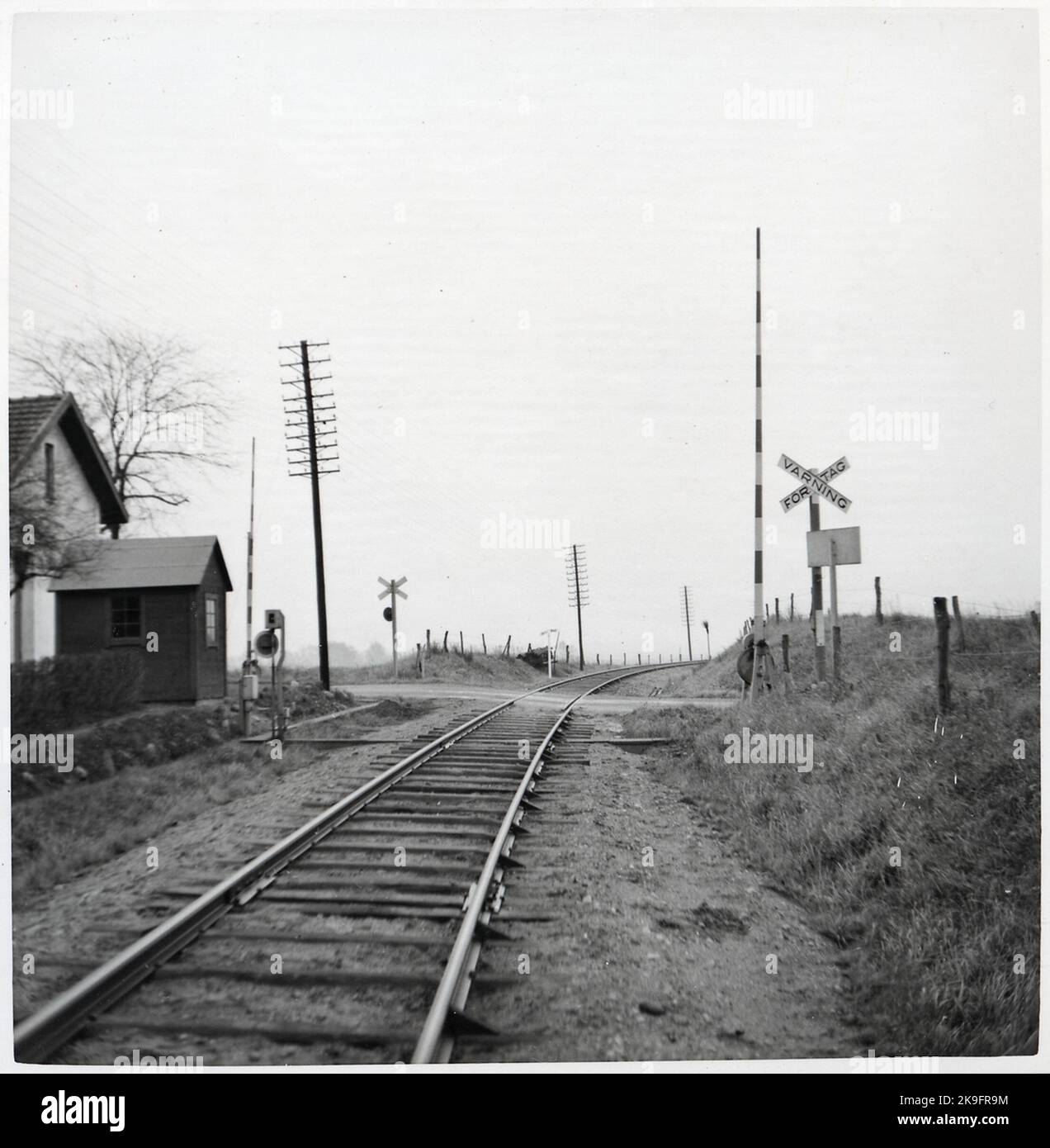 Railway crossing at Krutladan, on the route between Björnstorp and ...