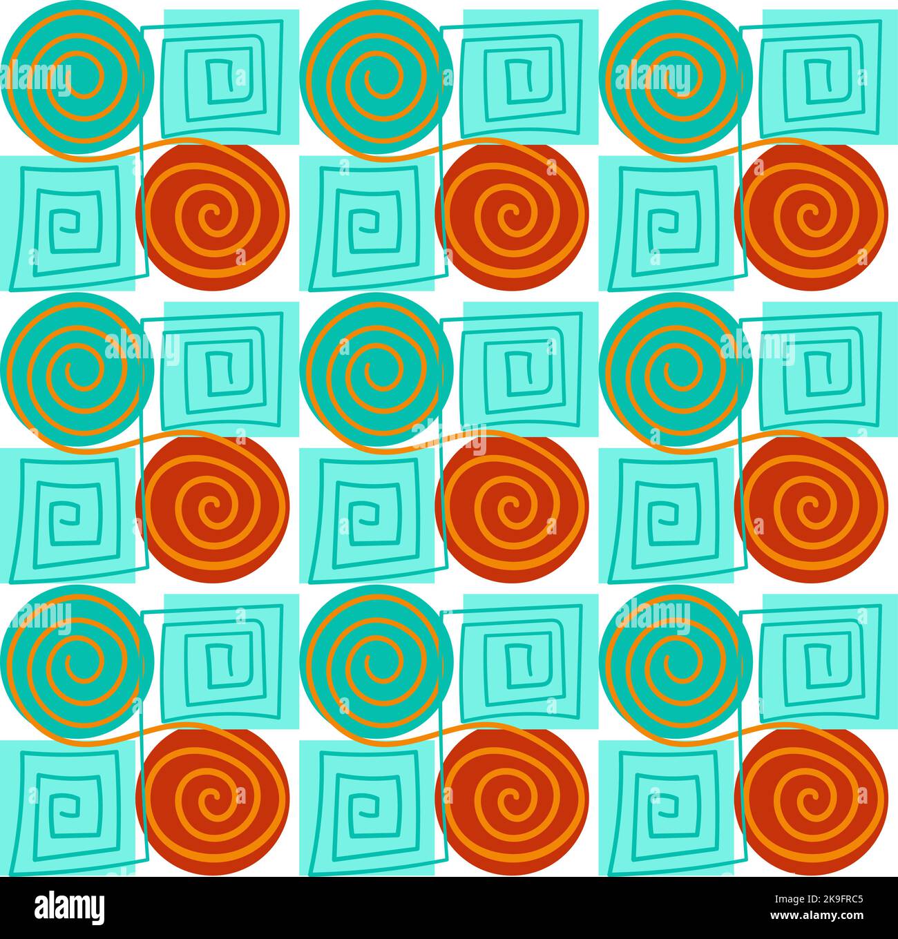 Seamless vector pattern made of cartoon spirals Stock Vector