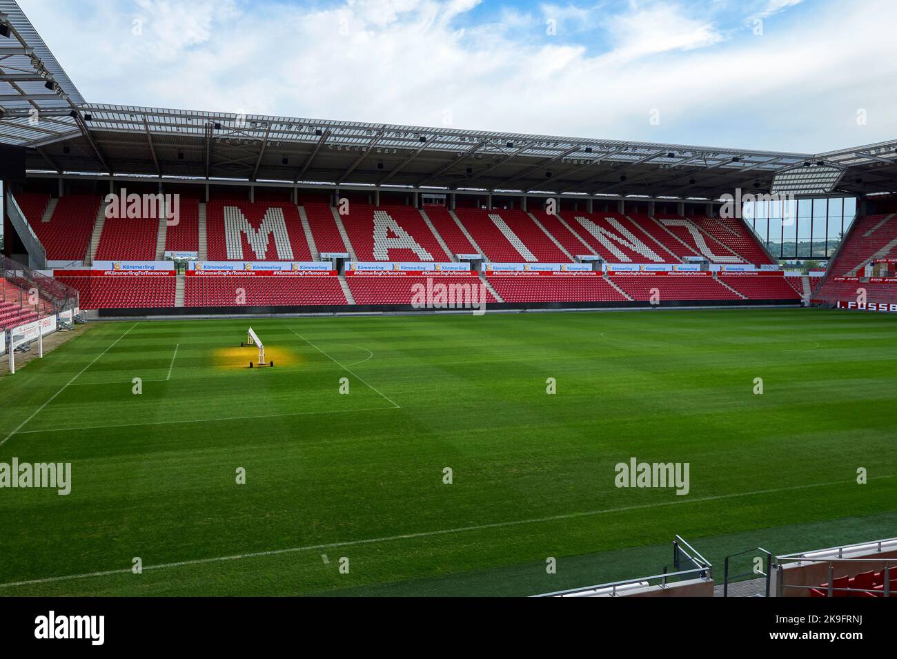 Pitch view at MEWA arena - the official playground of FC Maiz 05 Stock Photo