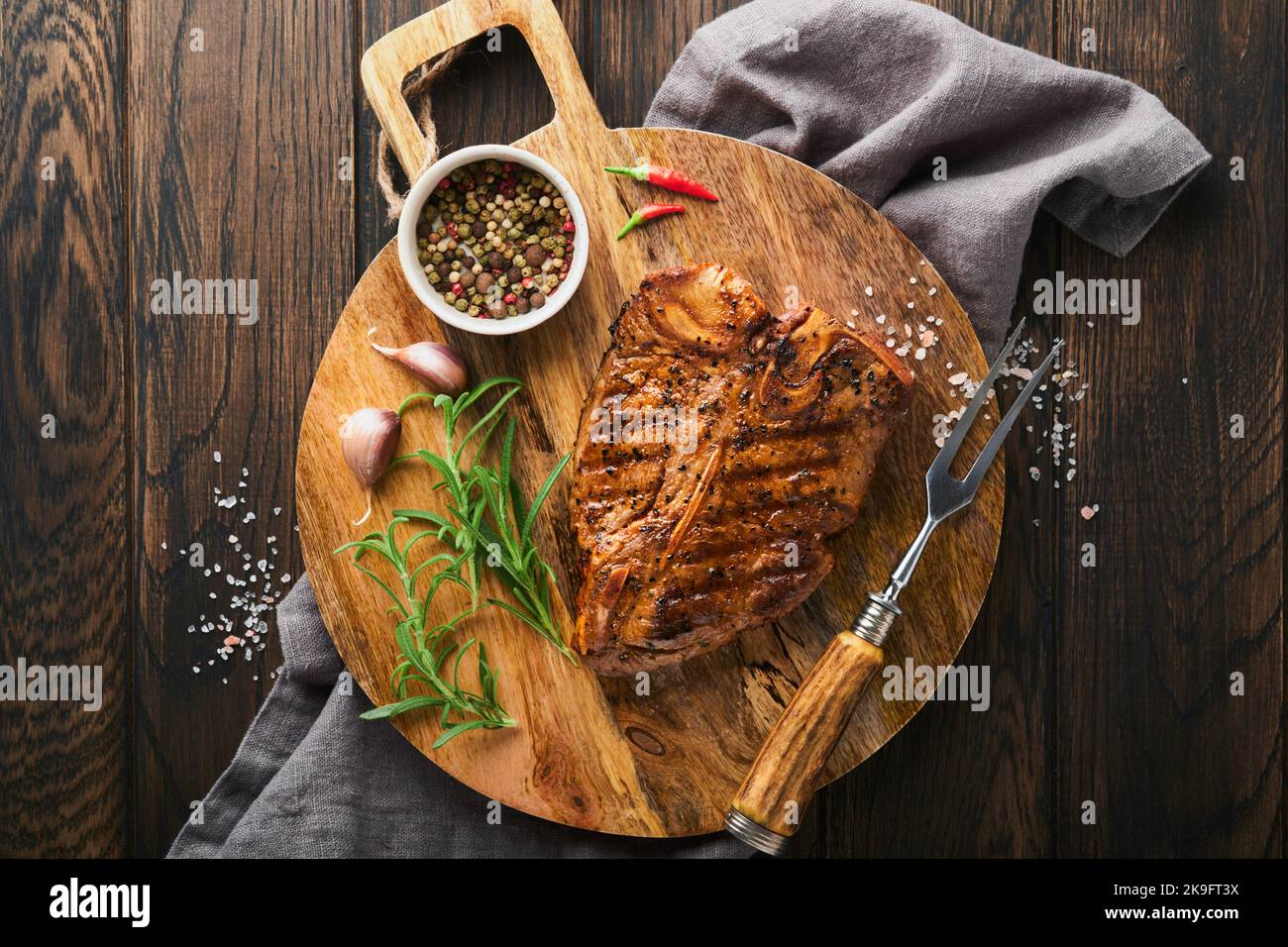Wagyu rib steak restaurant plate hires stock photography and images