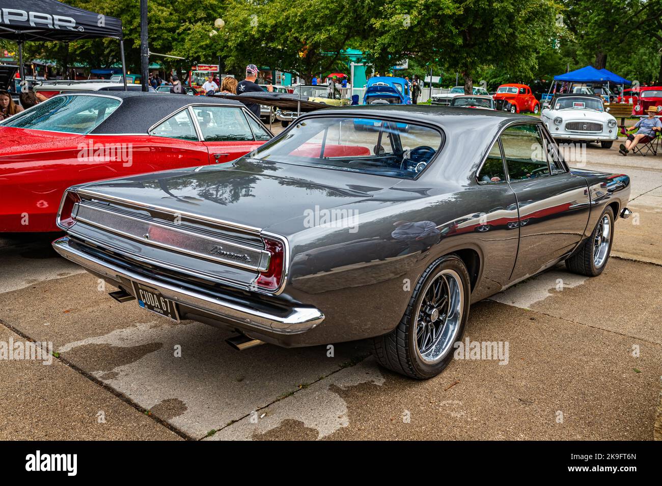 Des Moines, IA - July 01, 2022: High perspective rear corner view of a at a local car show. Stock Photo