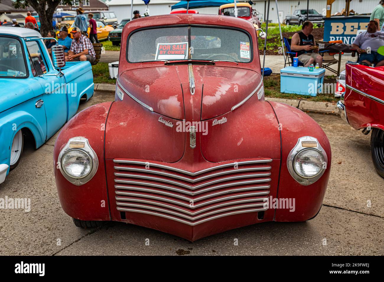 Des Moines, IA July 01, 2022 High perspective front view of a 1940