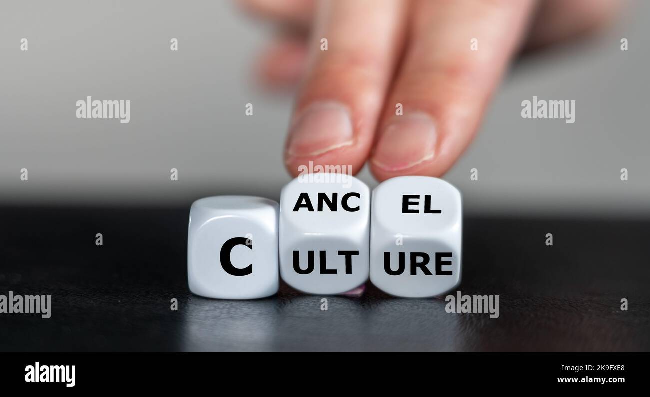 Dice form the expression 'cancel culture'. Stock Photo