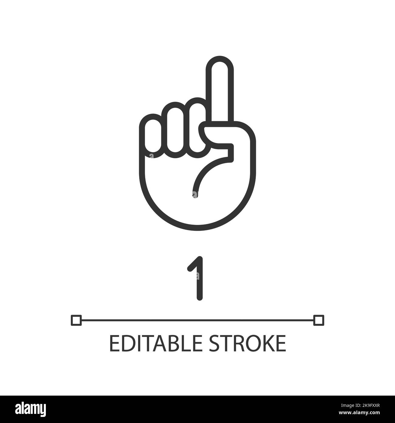 digit-one-in-asl-pixel-perfect-linear-icon-stock-vector-image-art-alamy