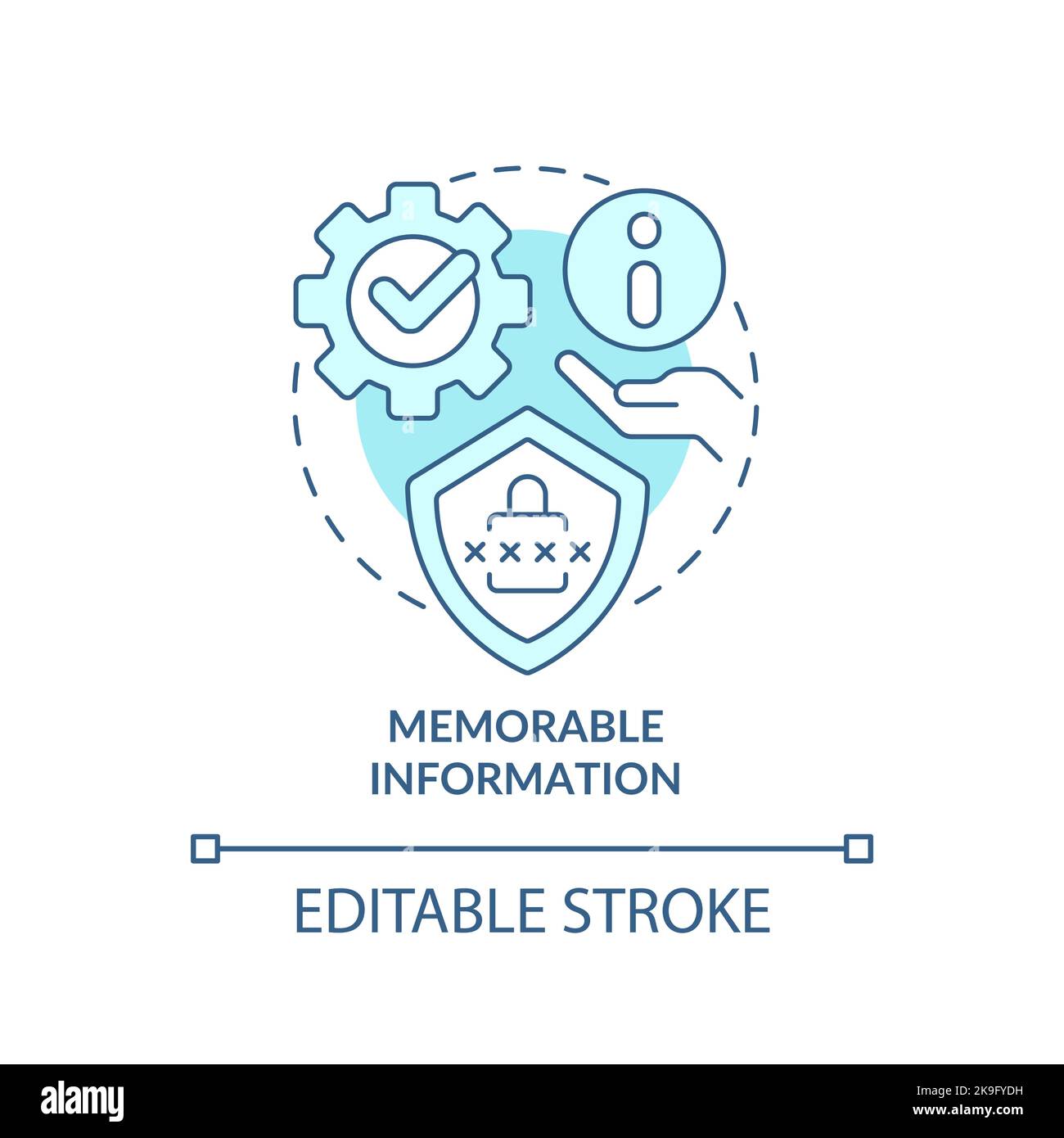 Memorable information turquoise concept icon Stock Vector