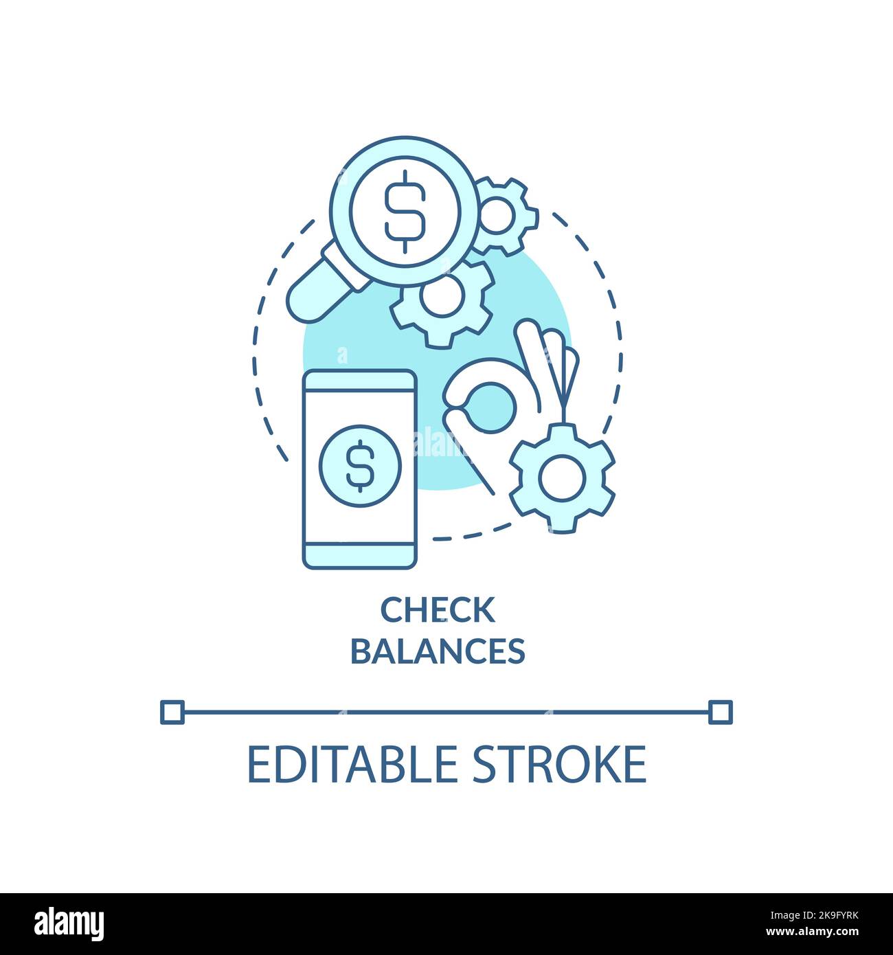 Check balances turquoise concept icon Stock Vector Image & Art - Alamy