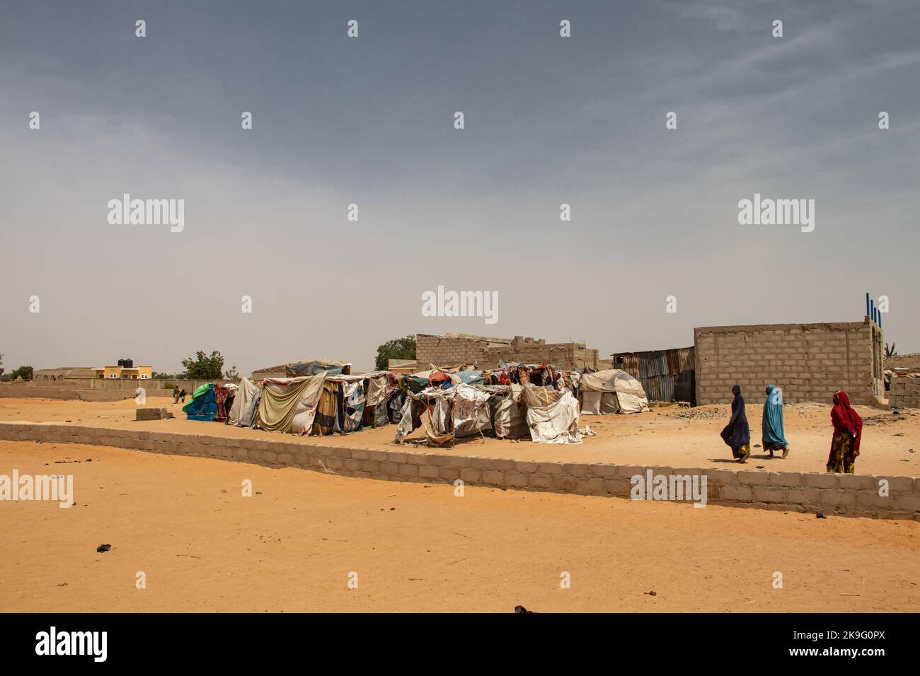 Refugee IDP camp (IDP - Internal displaced persons) taking refuge from armed conflict between opposition groups and government. Poor living condition Stock Photo
