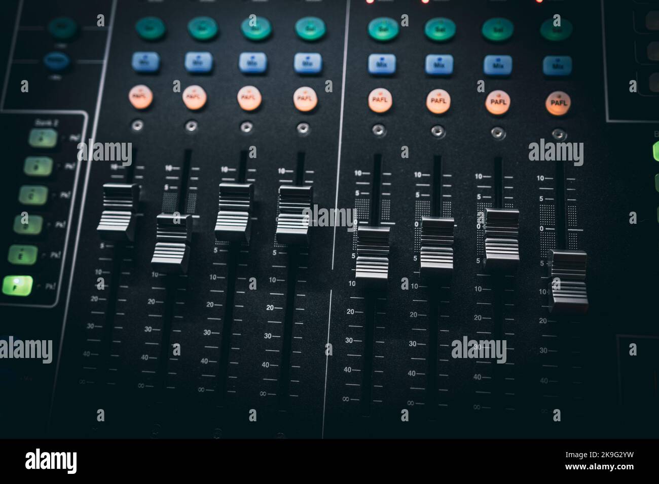 Sound control music mixer in record studio Stock Photo Alamy