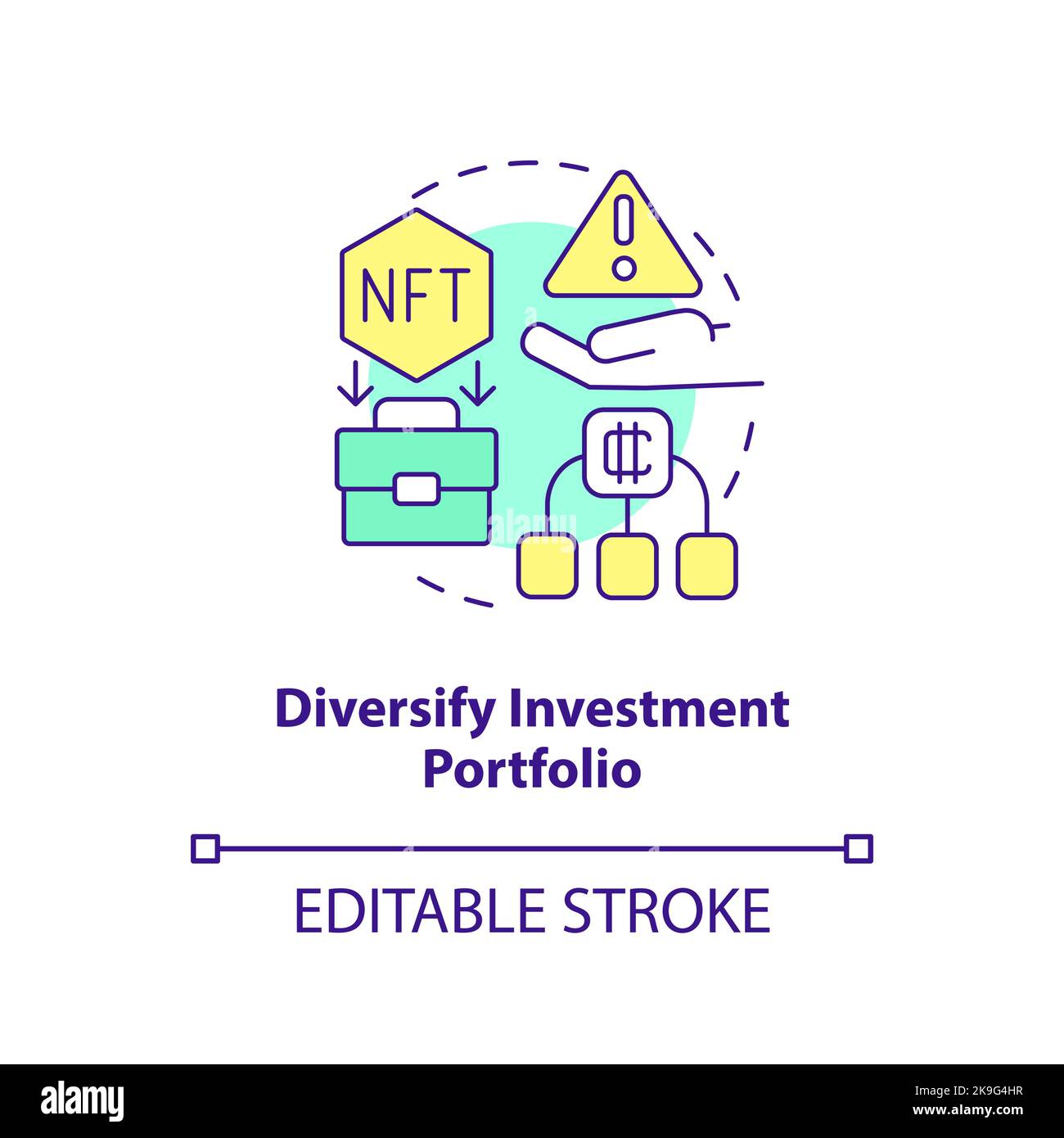 Diversify investment portfolio concept icon Stock Vector Image & Art ...