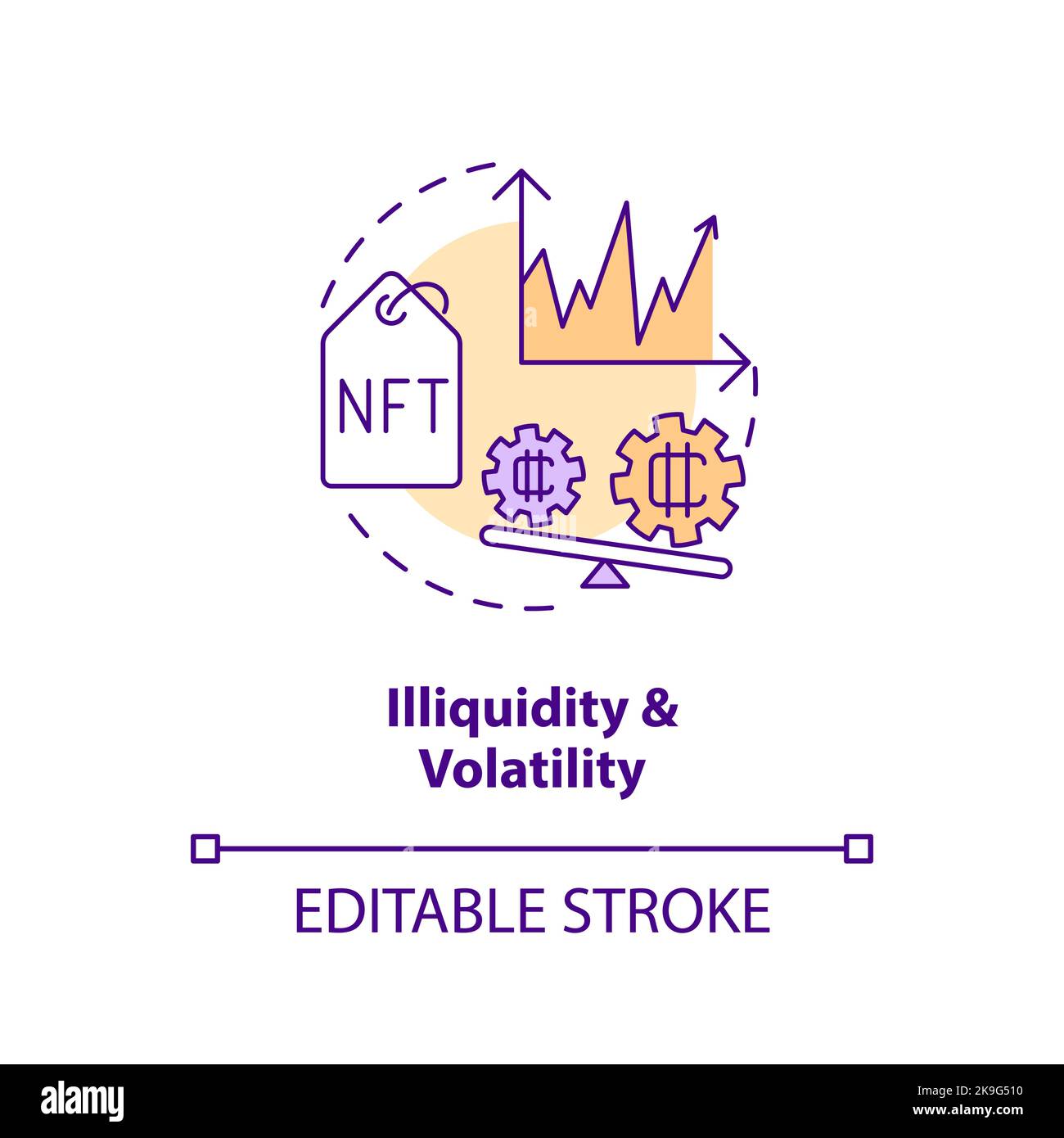 Illiquidity and volatility concept icon Stock Vector