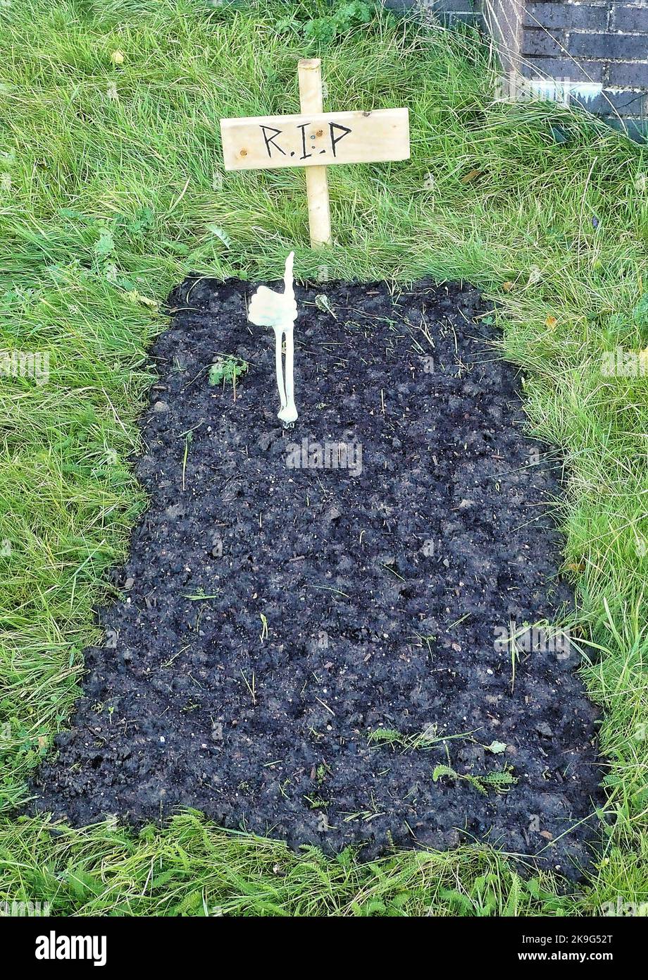 Halloween grave in Northern Ireland Stock Photo