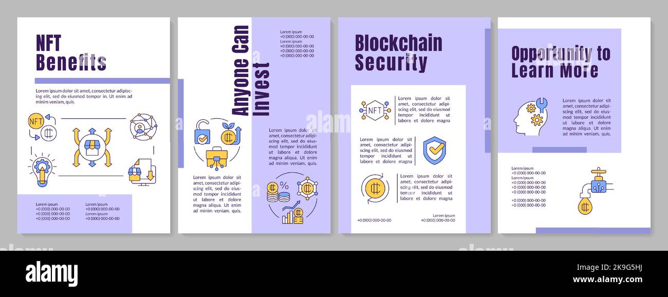 NFT benefits purple brochure template Stock Vector Image & Art - Alamy