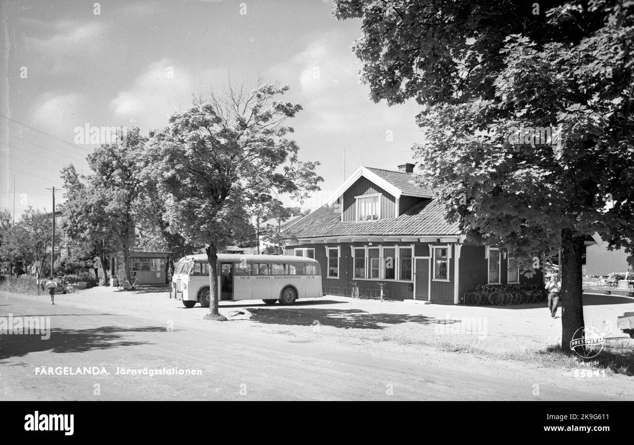 The railway station in Färgelanda Stock Photo Alamy