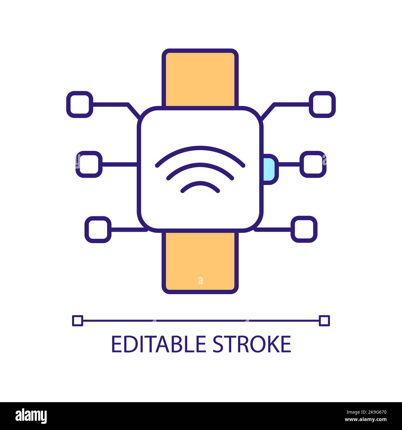 Smartwatch RGB color icon Stock Vector