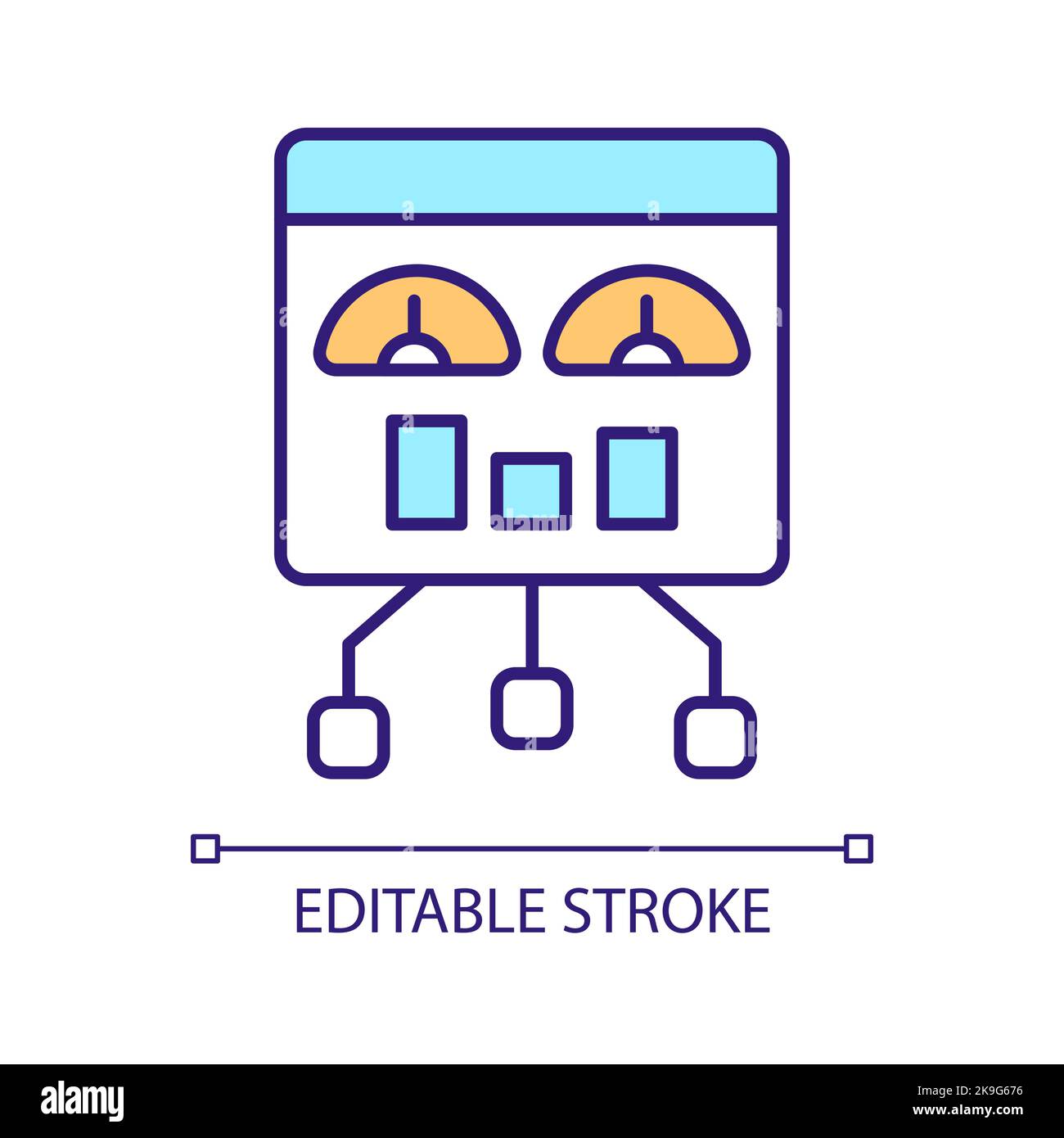 Analysis research RGB color icon Stock Vector