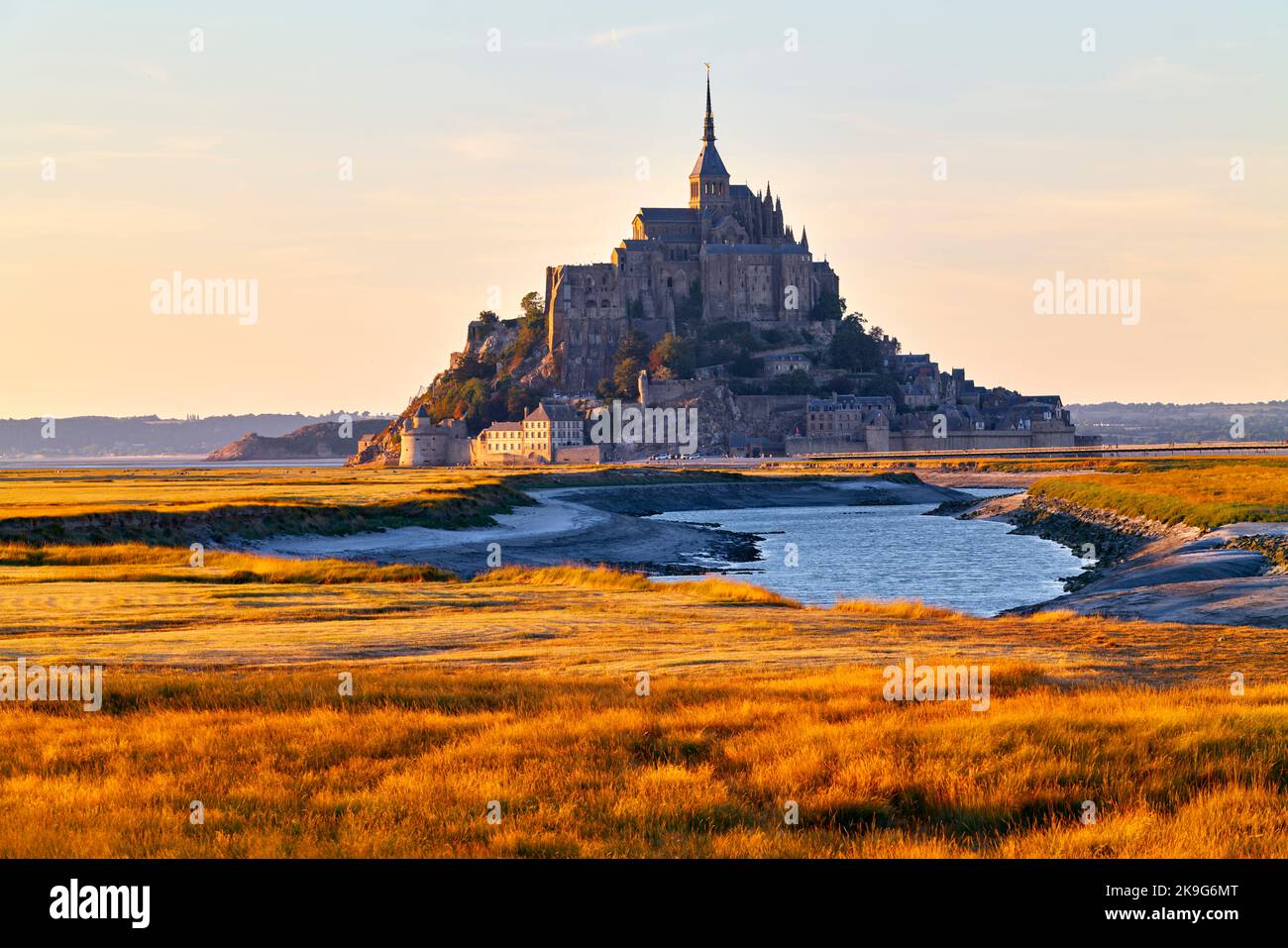 Mont Saint Michel Normandy France at dusk Stock Photo
