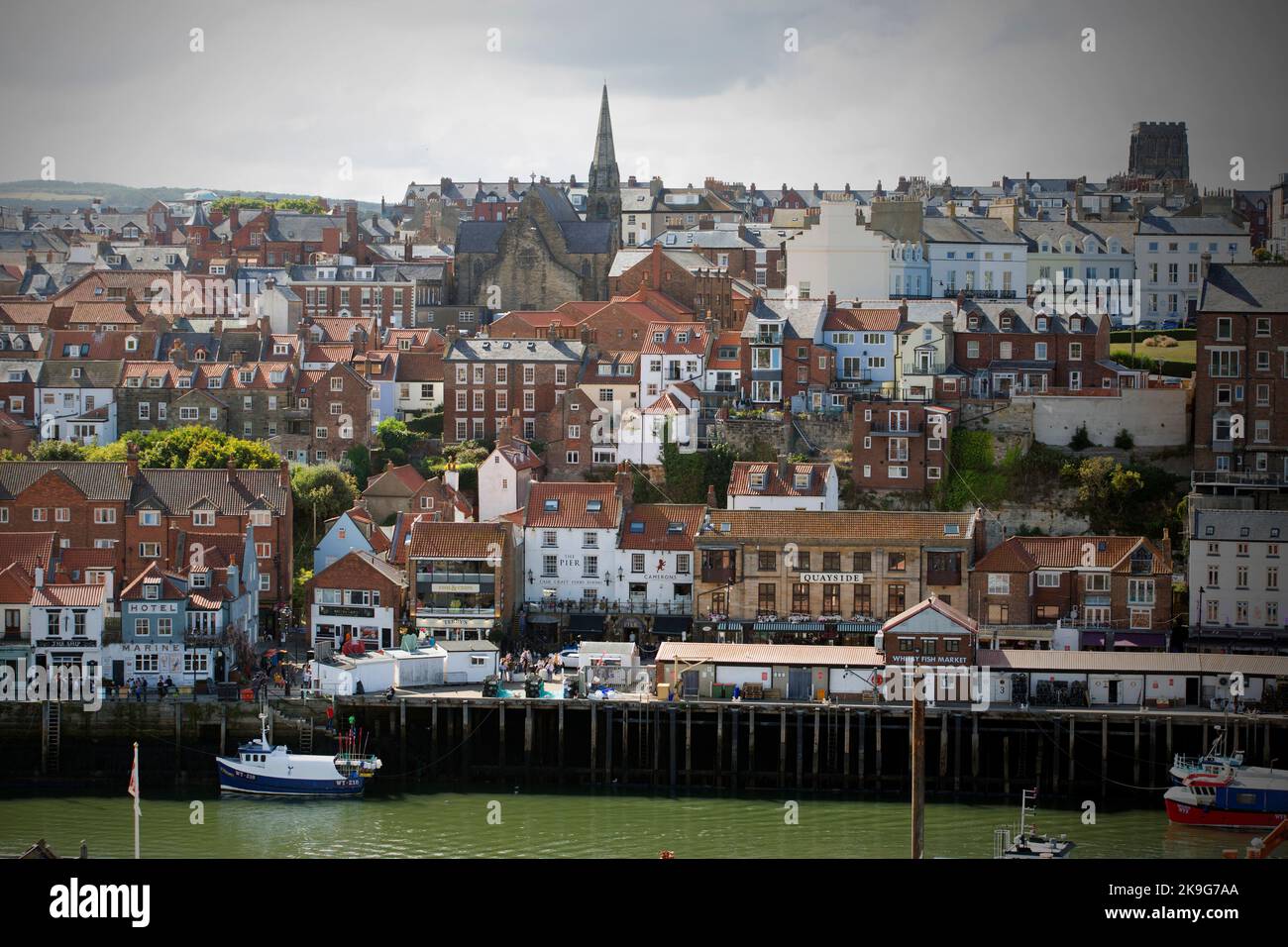 The seaside town of Whitby in North Yorkshire in Northern England. Stock Photo