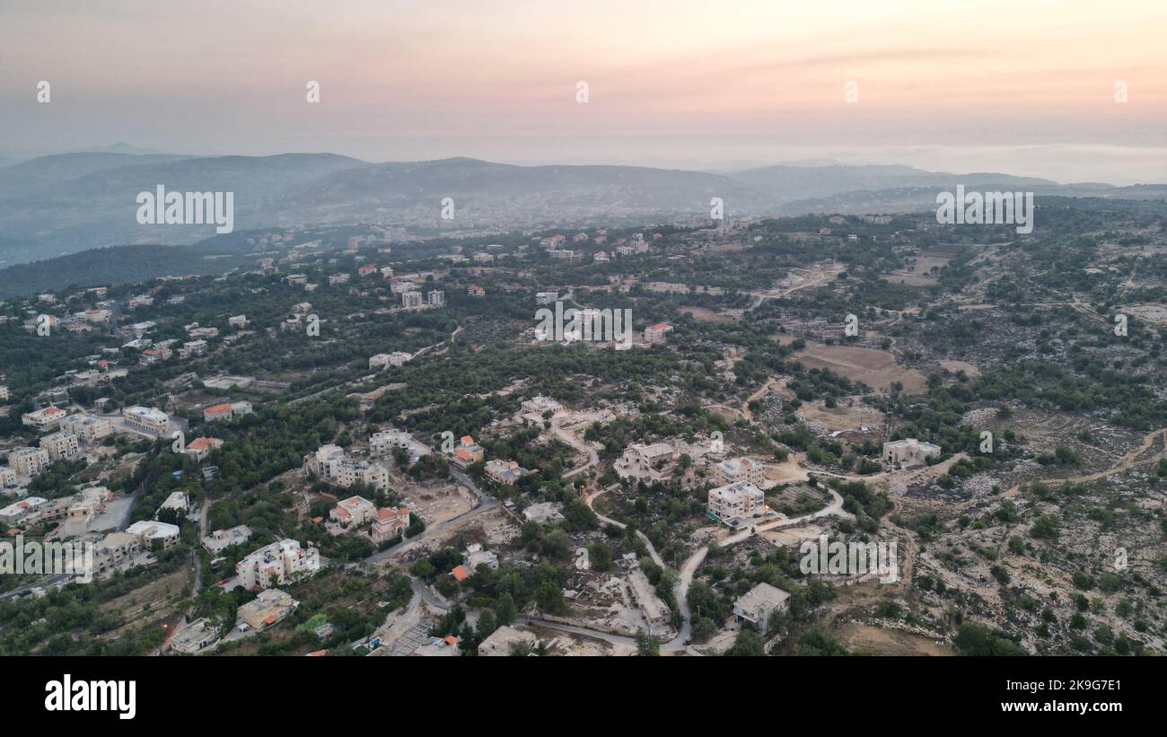 Spring View Mount Lebanon An aerial view of Ain W Zain village in Mount Lebanon Governorate at ...
