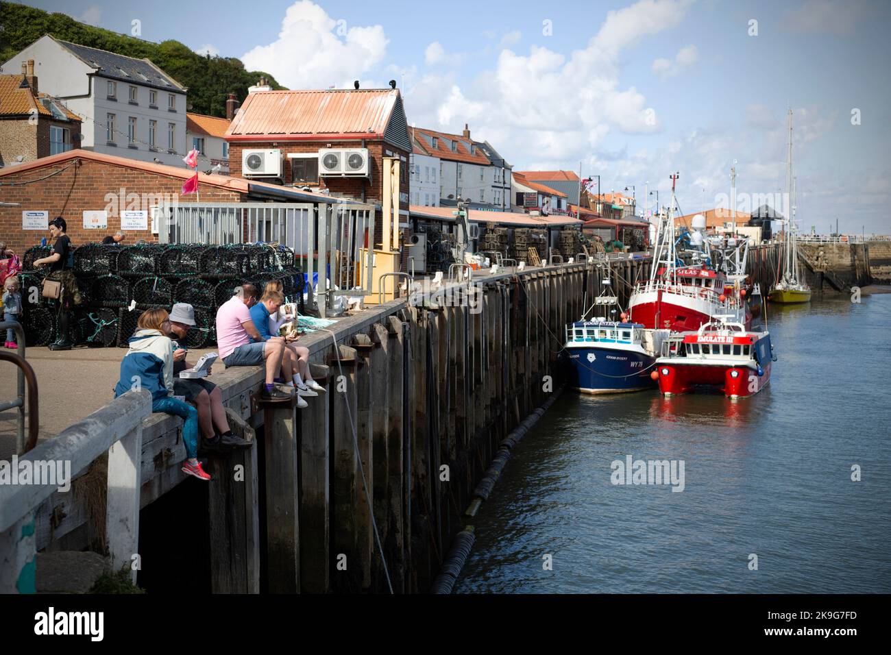 The seaside town of Whitby in North Yorkshire in Northern England. Stock Photo