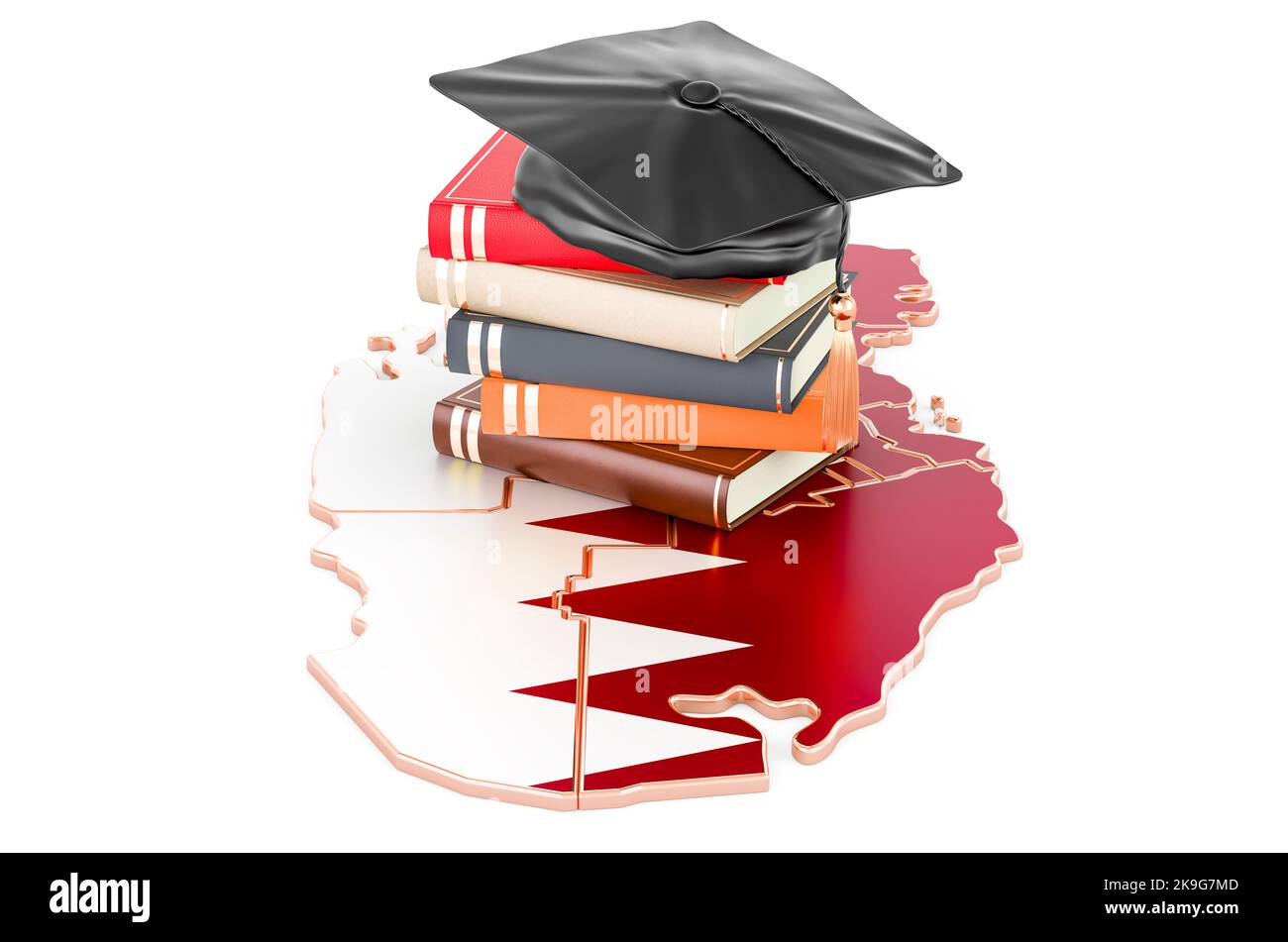 Education in Qatar concept, 3D rendering isolated on white background