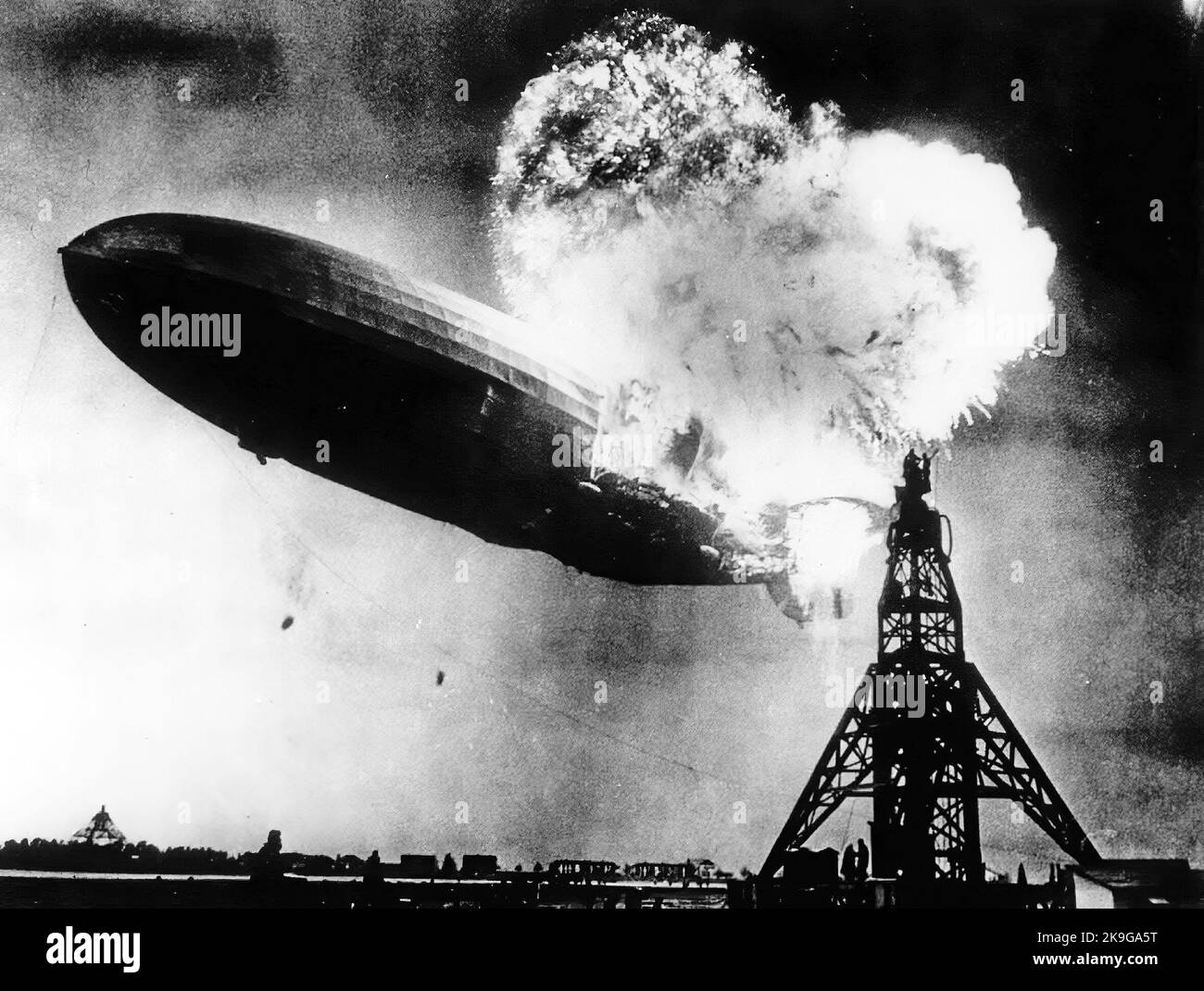 The Hindenburg disaster May 6, 1937 in Lakehurst, Anonymous. Photograph, 1937, Private Collection Stock Photo