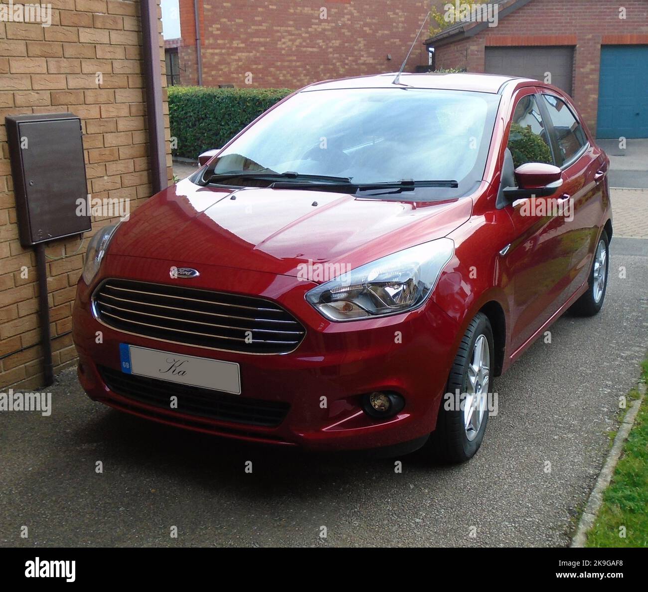 Ruby Red Ford Ka Stock Photo