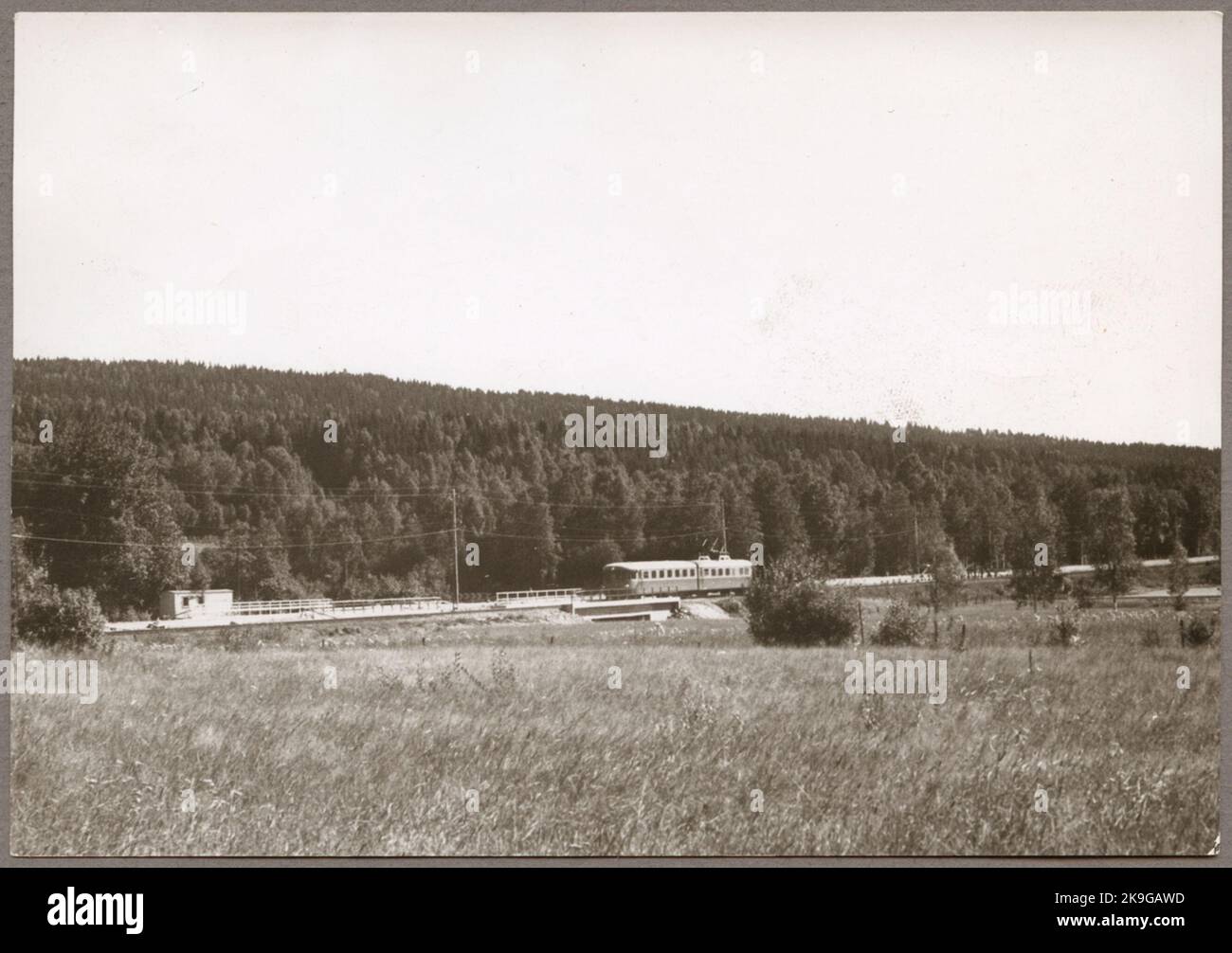 Motor car train type X 16/17 has just passed the track guard's strait ...