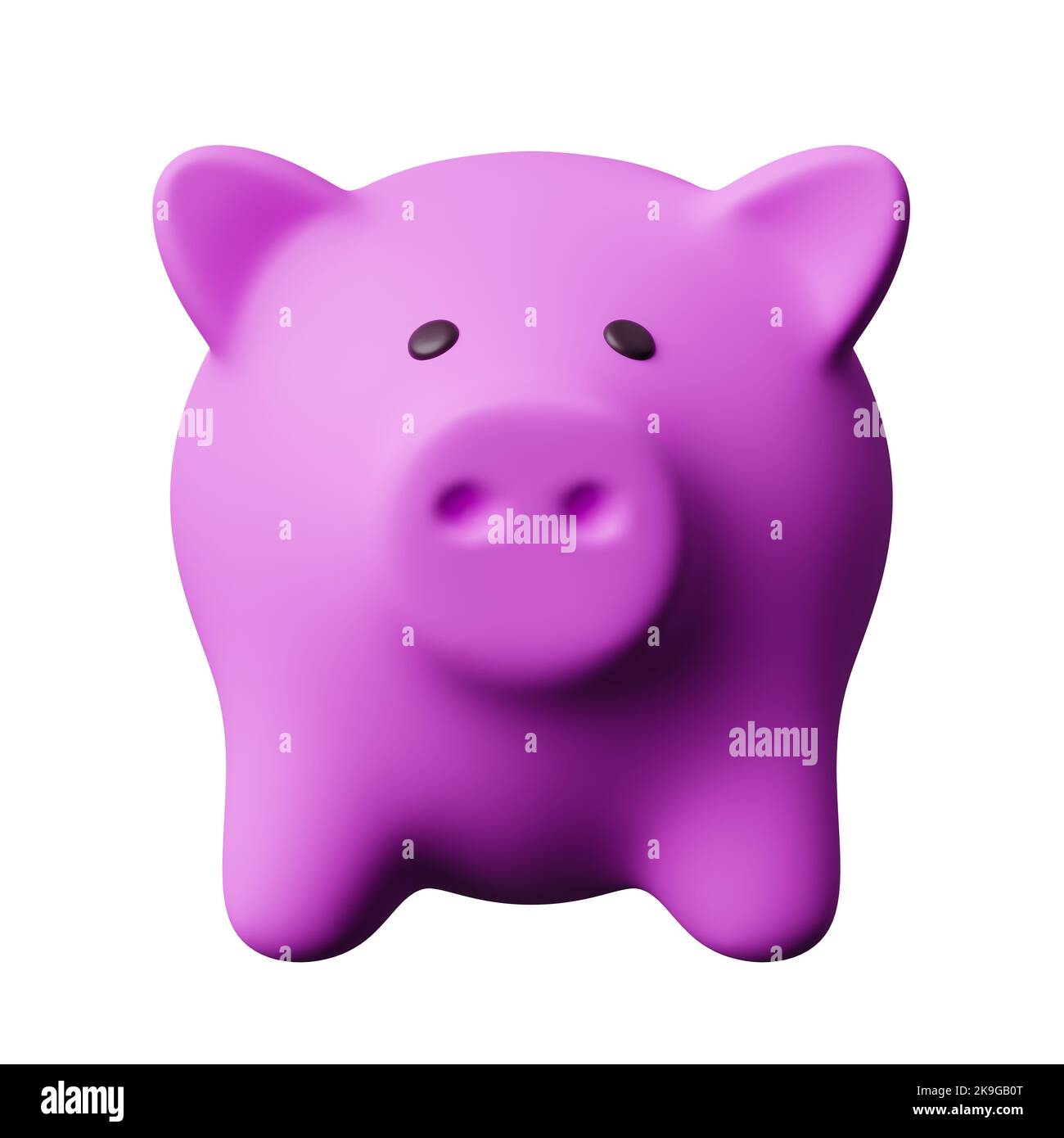 Small pink piggy bank on white background .3d rendering Stock Photo - Alamy