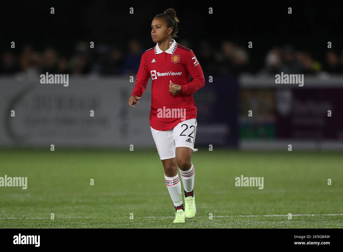 NIKITA PARRIS of Manchester United during during the FA Women's League Cup match between Durham Women FC and Manchester United at Maiden Castle, Durham City on Wednesday 26th October 2022. (Credit: Mark Fletcher | MI News) Credit: MI News & Sport /Alamy Live News Stock Photo