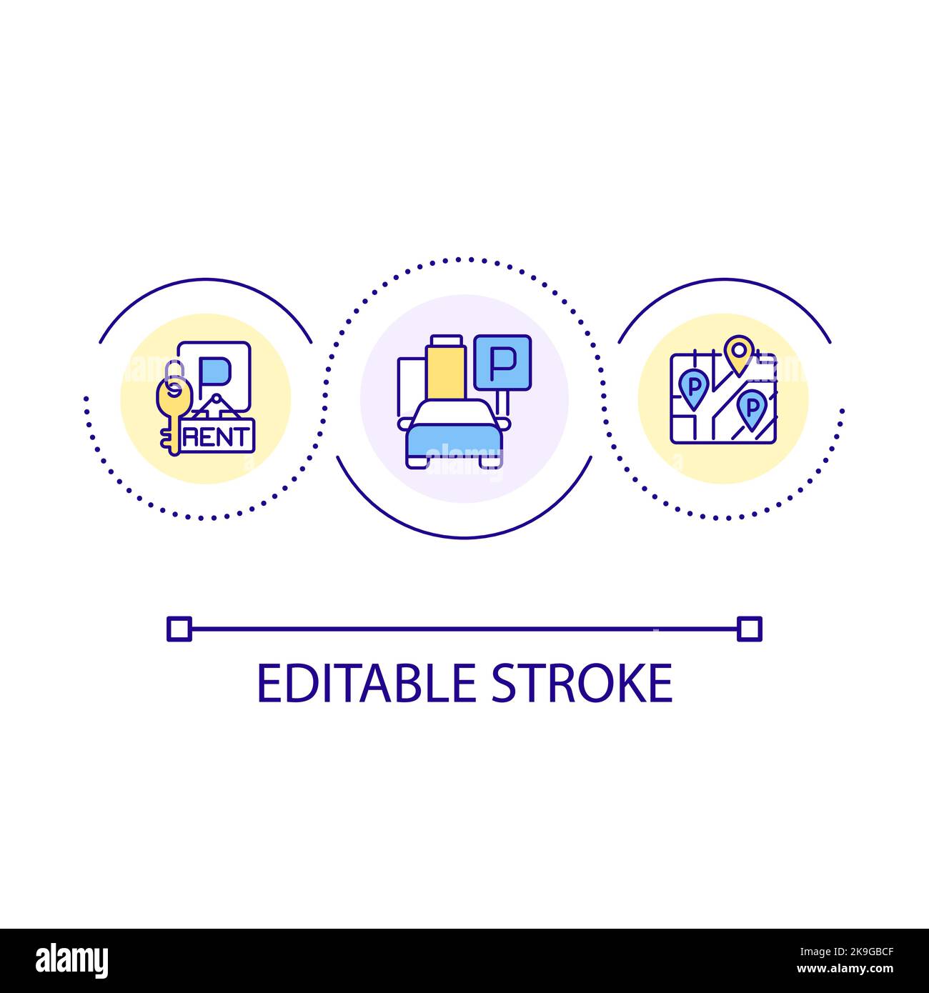 Parking options loop concept icon Stock Vector