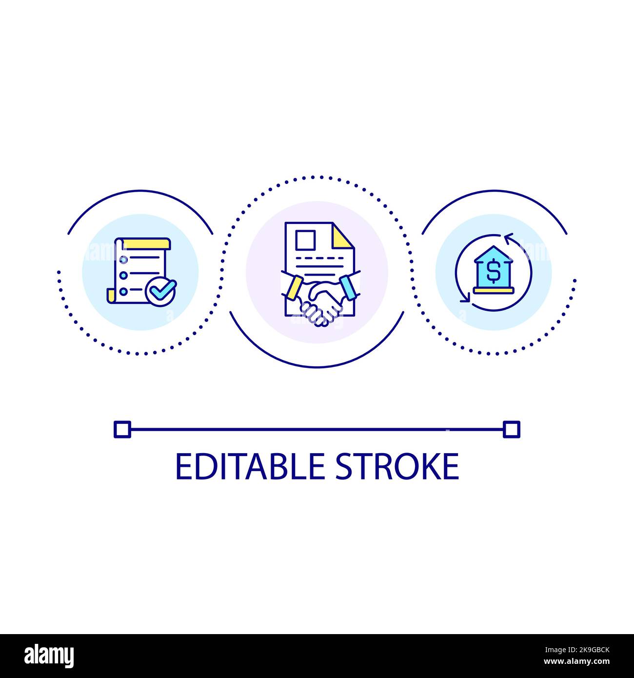 House purchase documents loop concept icon Stock Vector