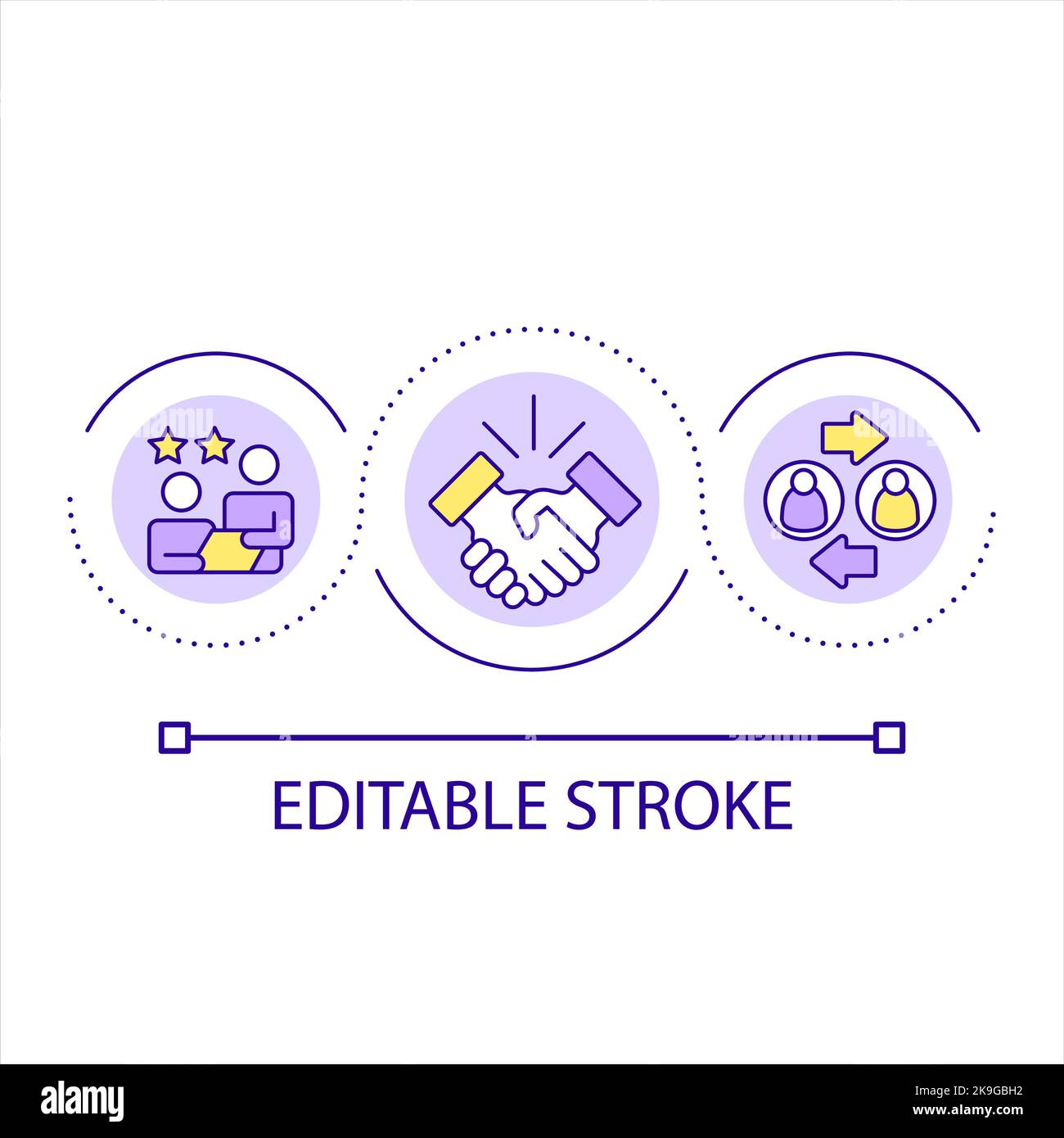 Partnership loop concept icon Stock Vector