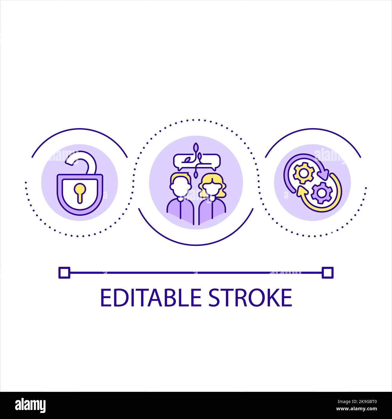 Building mutual relationship loop concept icon Stock Vector Image & Art