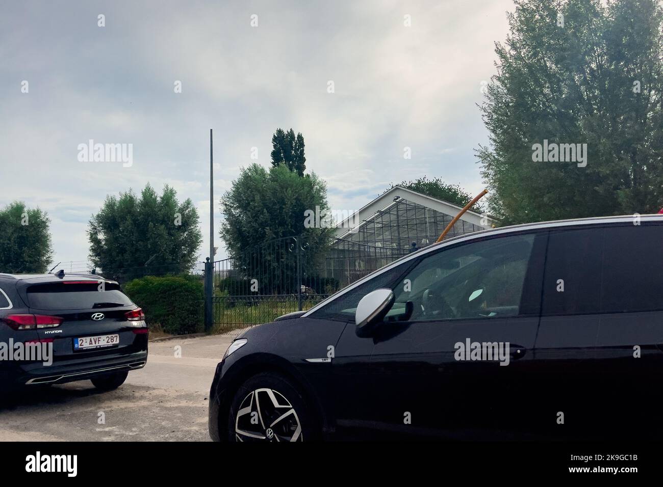 A car window view over the roadside in Belgium Stock Photo - Alamy