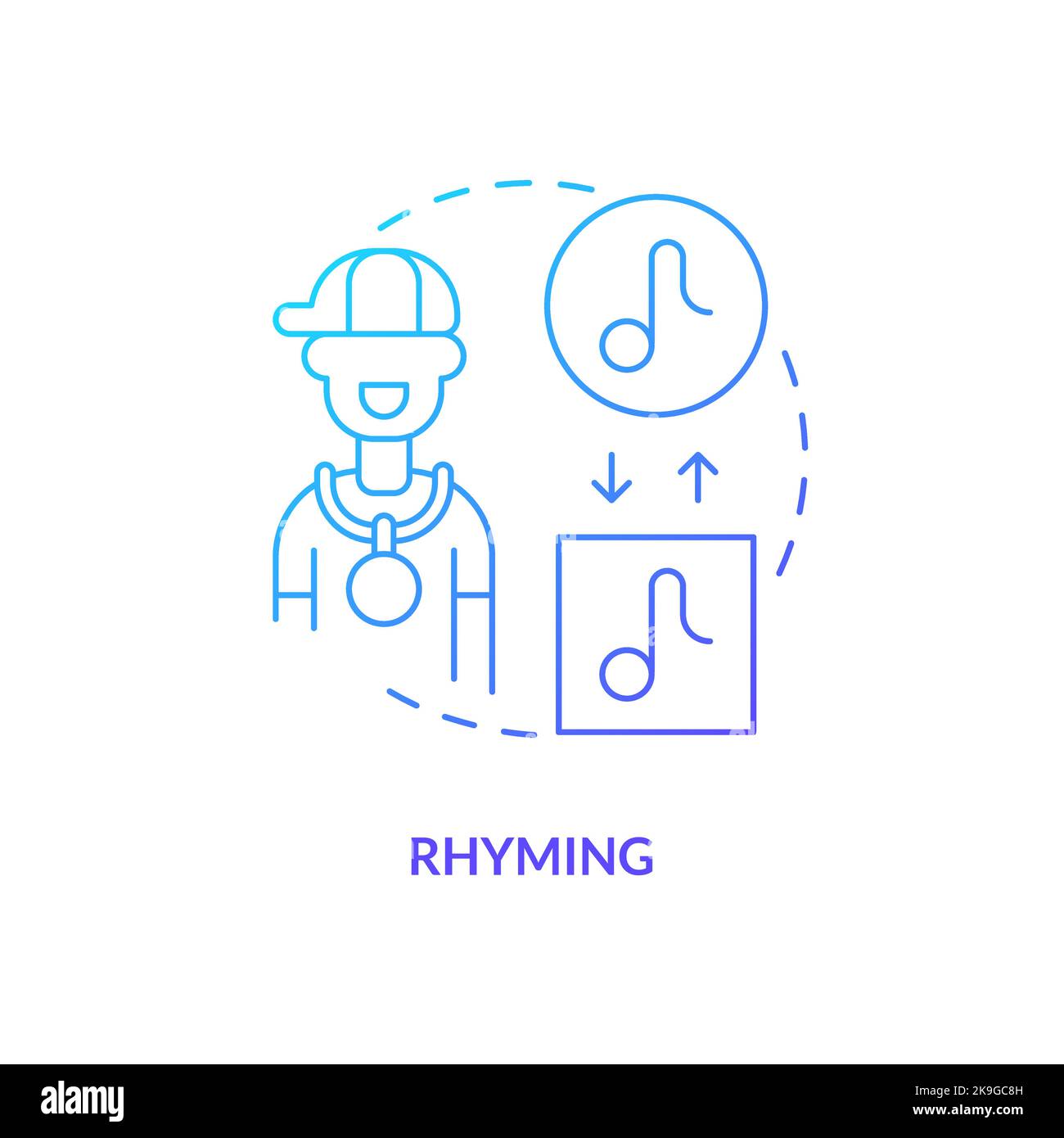 Rhyming memorization techniques blue gradient concept icon Stock Vector