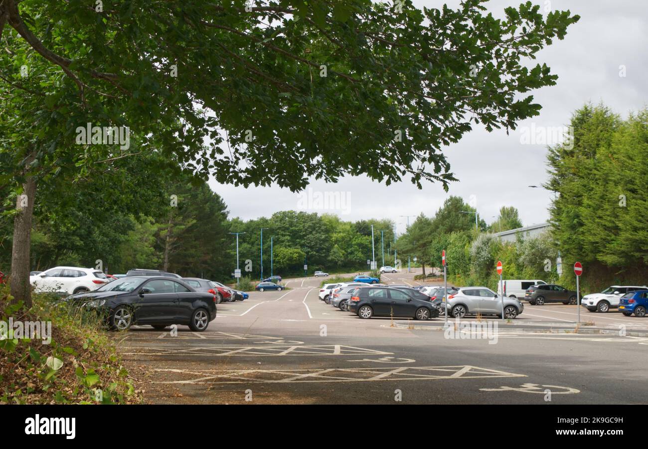 EXETER, UK August 26th 2022 main car park of Exeter Sowton Park and Ride showing disabled