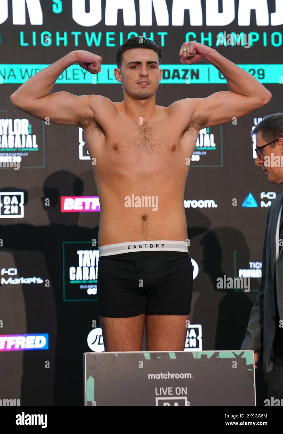 John Hedges during the weigh-in at The Drum Wembley, London. Picture ...