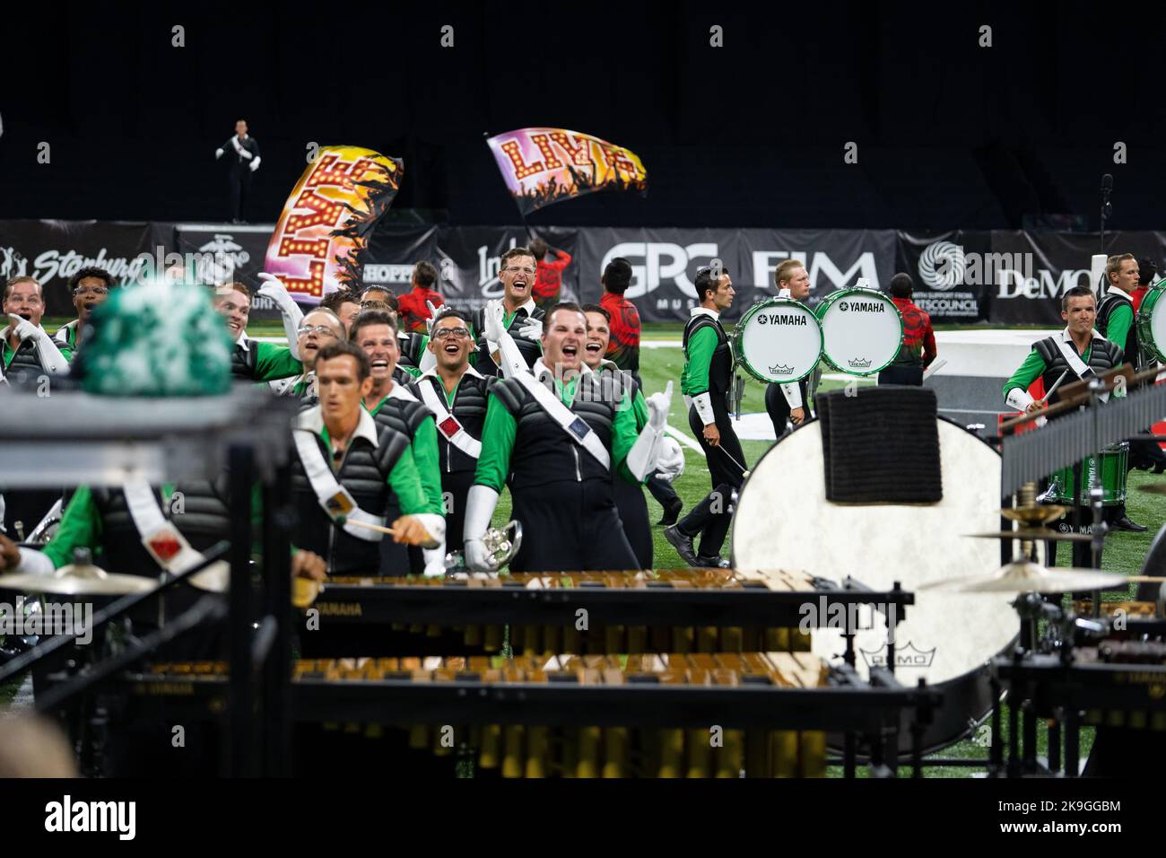 DCI World Finals in August 2021 in Indianapolis, Indiana. Elite marching bands from all across