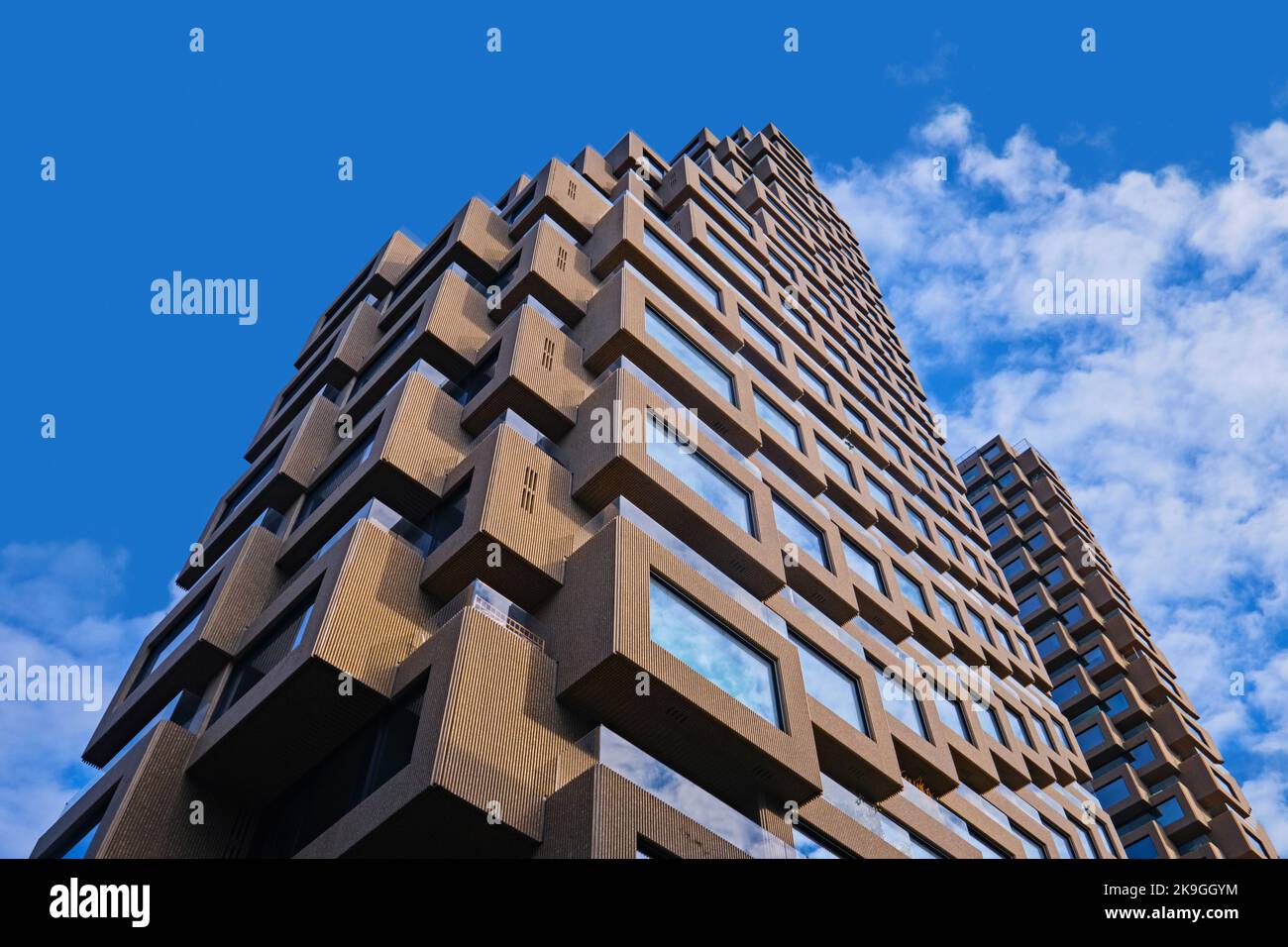 Stockholm, Sweden - Sept 2022: New Twin Tower Apartment Building Norra 