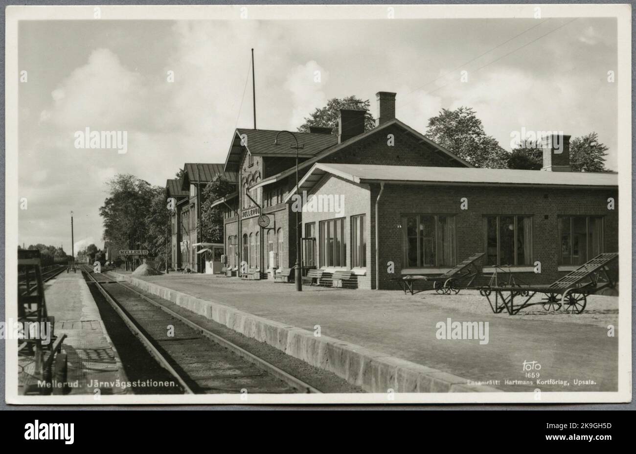 Mellerud station area before electrification in the late thirties. Stock Photo