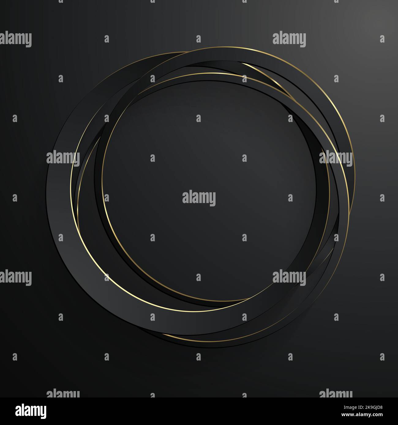 black and gold abstract circles paper background design Stock Photo - Alamy