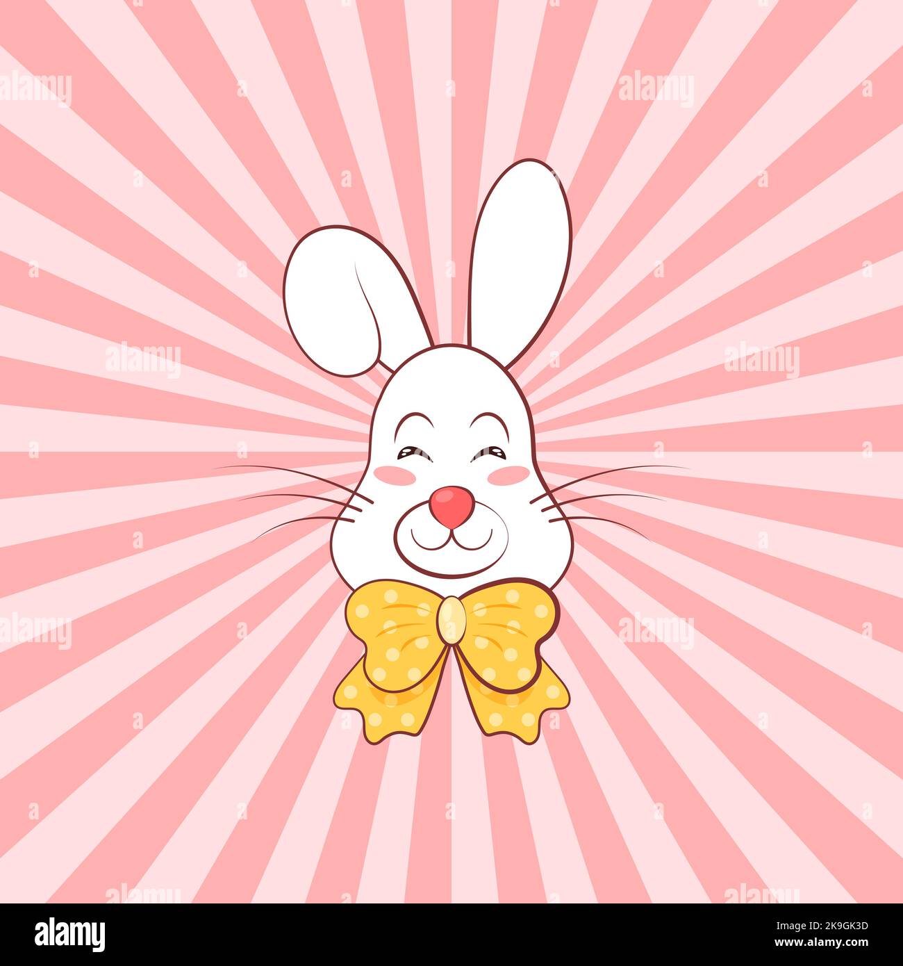 Funny Cartoon Rabbit on Pop Art background Stock Vector