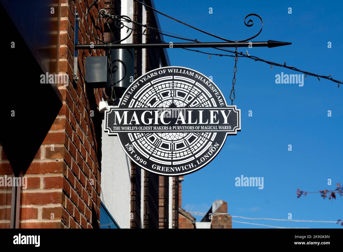 Magic Alley sign, StratforduponAvon, Warwickshire, UK Stock Photo Alamy
