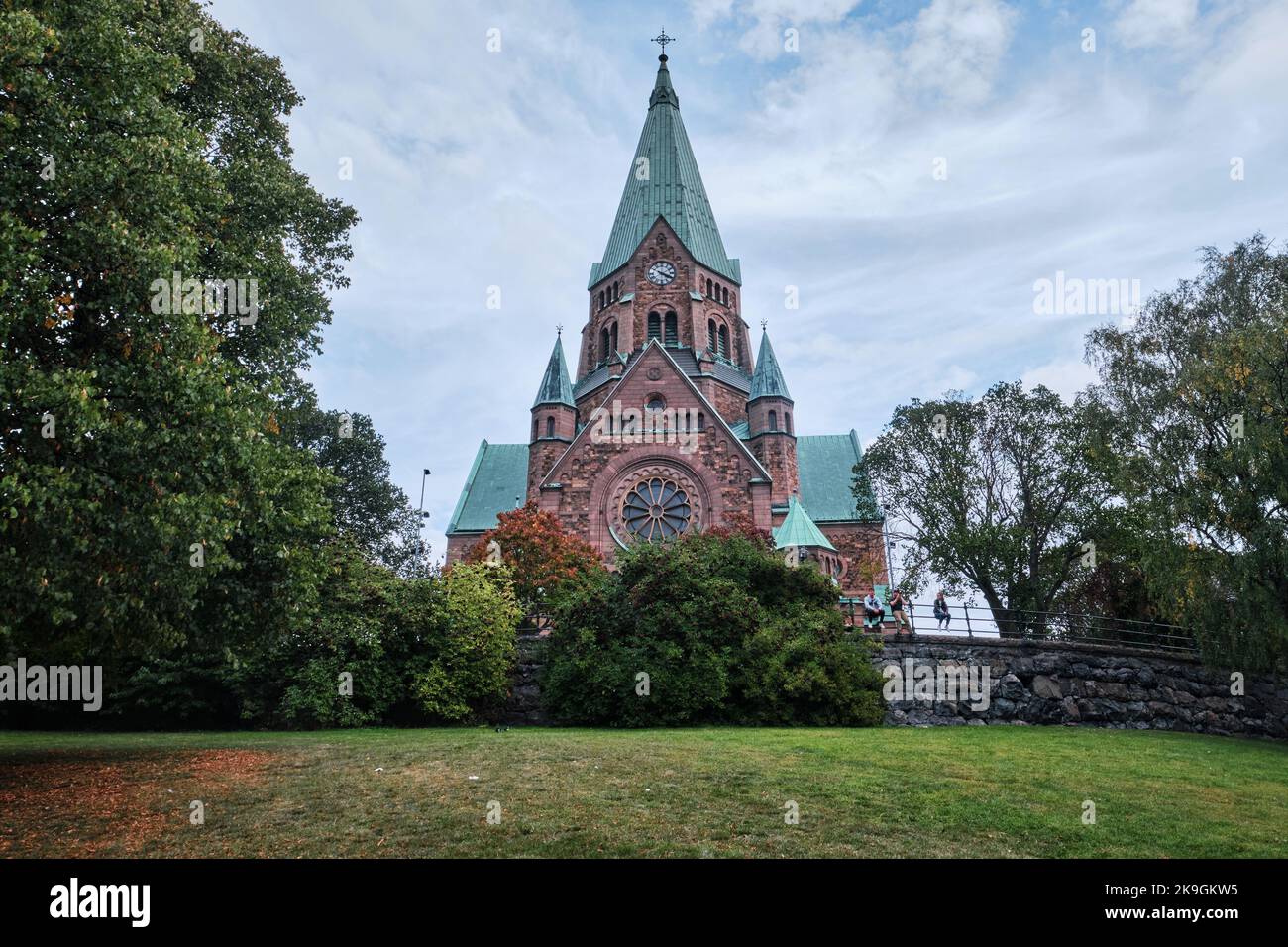 Stockholm, Sweden - Sept 2022: Lutheran Sofia Kyrka (Sofia Church) by architect Gustaf Hermansson, Church named after the Swedish queen Sophia of Nass Stock Photo