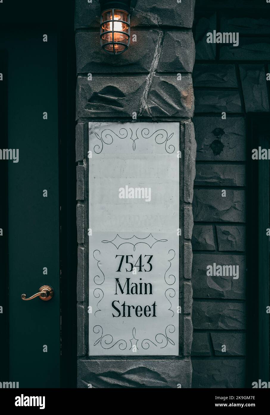 A vertical shot of the Main Street sign in Sykesville town Stock Photo