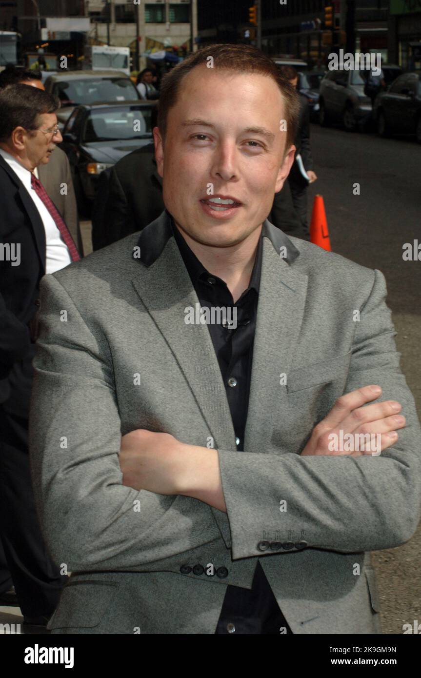 Elon Musk, CEO of Tesla Motors, at The Ed Sullivan Theatre for an