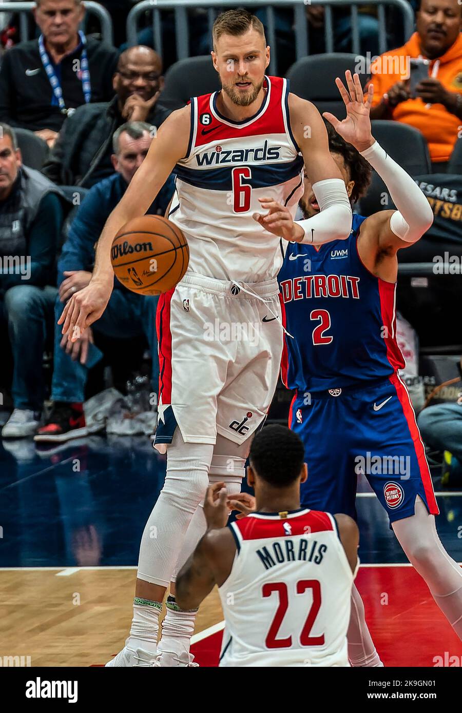 A little action from Washington Wizards basketball game against the Detroit Pistons Stock Photo
