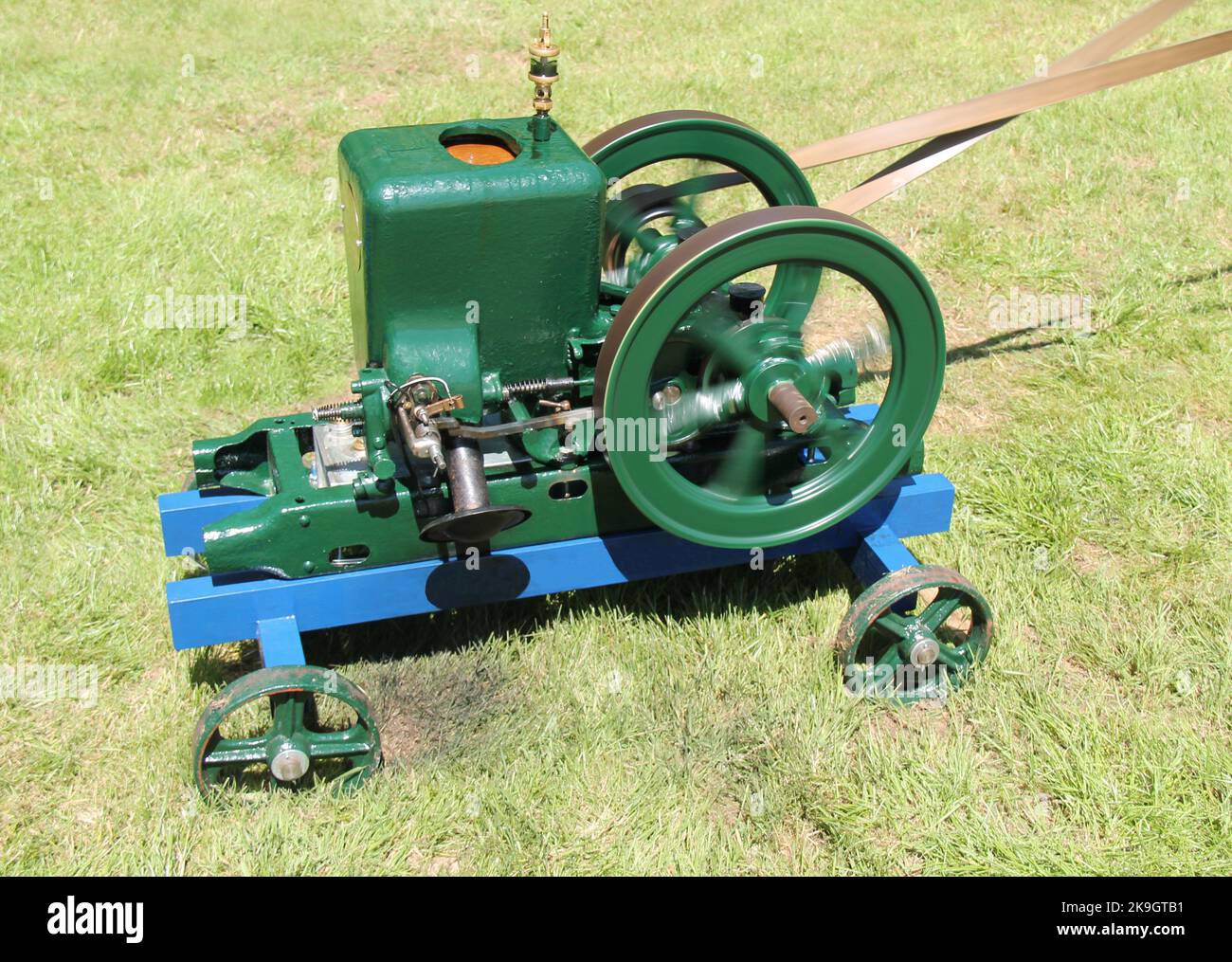 A Classic Vintage Pump with Flywheel and Drive Belt Stock Photo Alamy