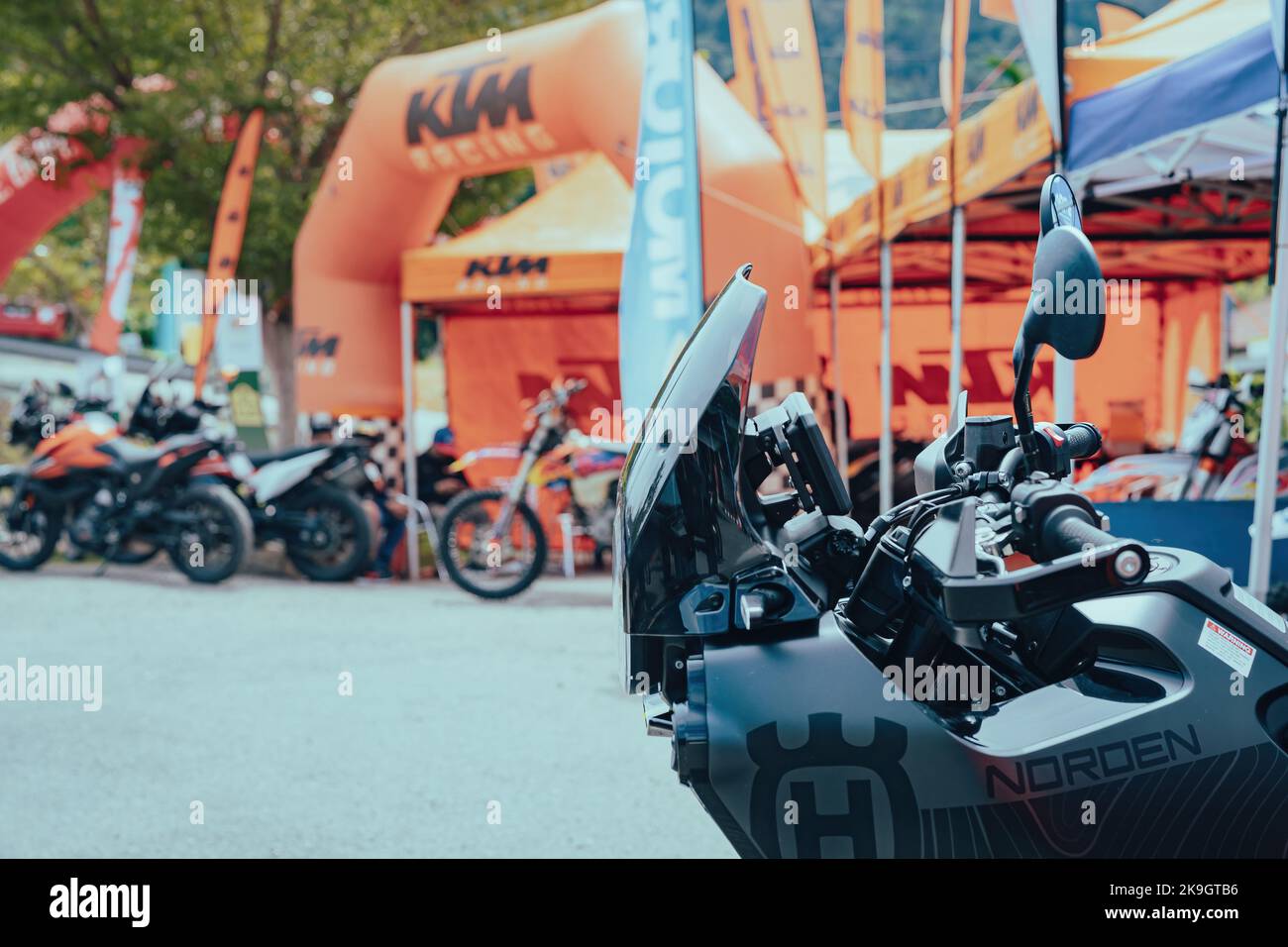 Pahang, Malaysia Sept 24, 2022 Husqvarna Norden motorcycle offroad