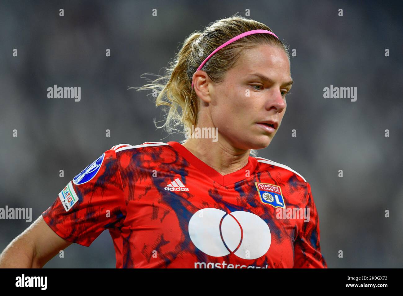 Turin, Italy. 27th Oct, 2022. Eugnie Le Sommer (9) of Lyon seen in the UEFA Women's Champions League match between Juventus and Lyon at Allianz Stadium in Turin. (Photo Credit: Gonzales Photo/Alamy Live News Stock Photo